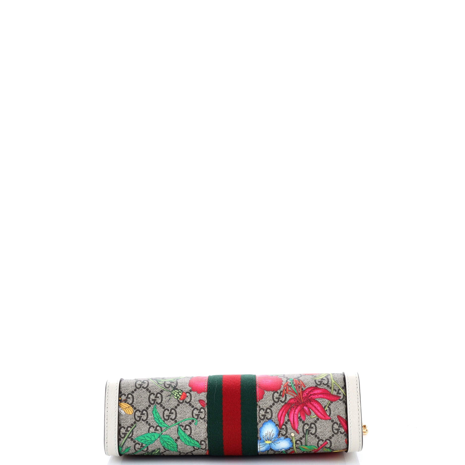 Ophidia Chain Shoulder Bag Flora GG Coated Canvas Small
