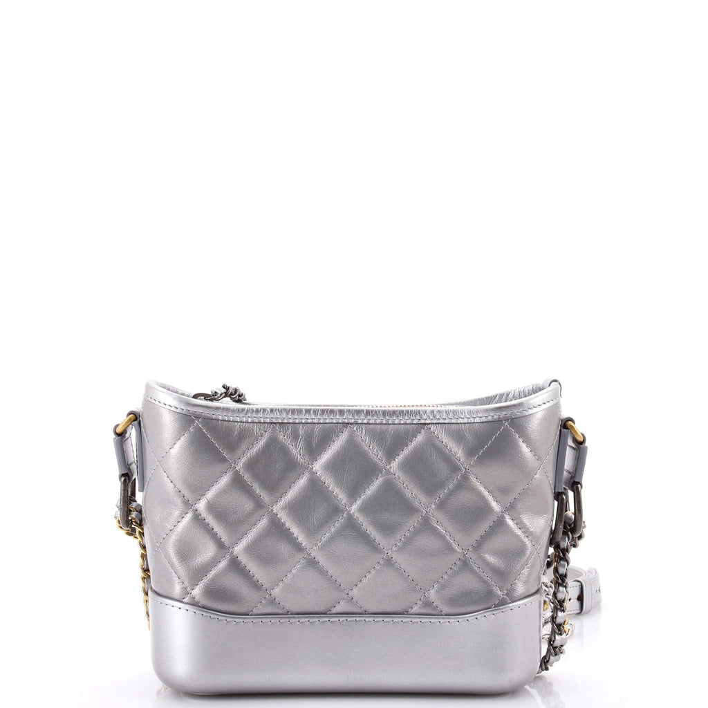 Gabrielle Hobo Quilted Metallic Aged Calfskin Small