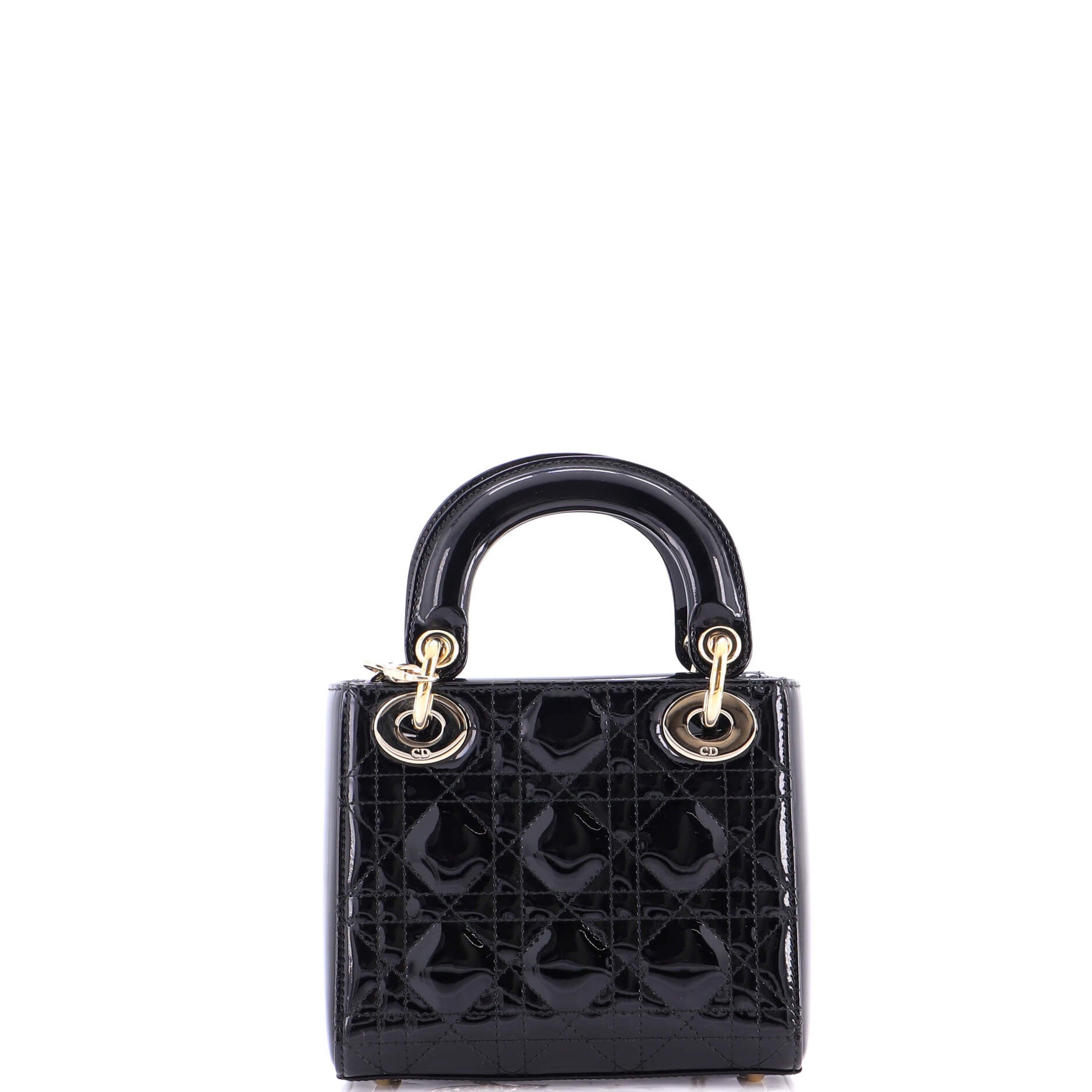 Lady Dior Chain Bag Cannage Quilt Patent Mini