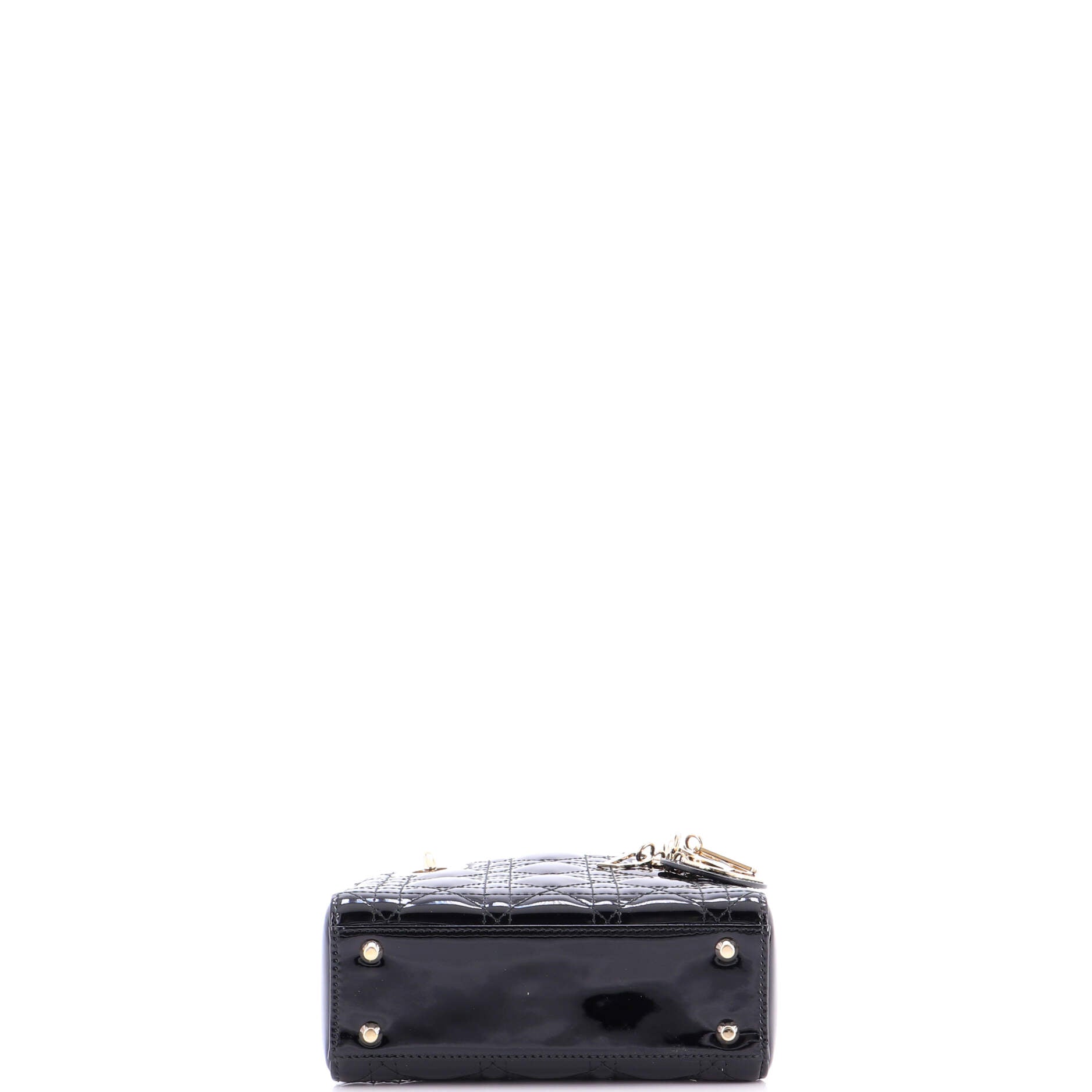 Lady Dior Chain Bag Cannage Quilt Patent Mini