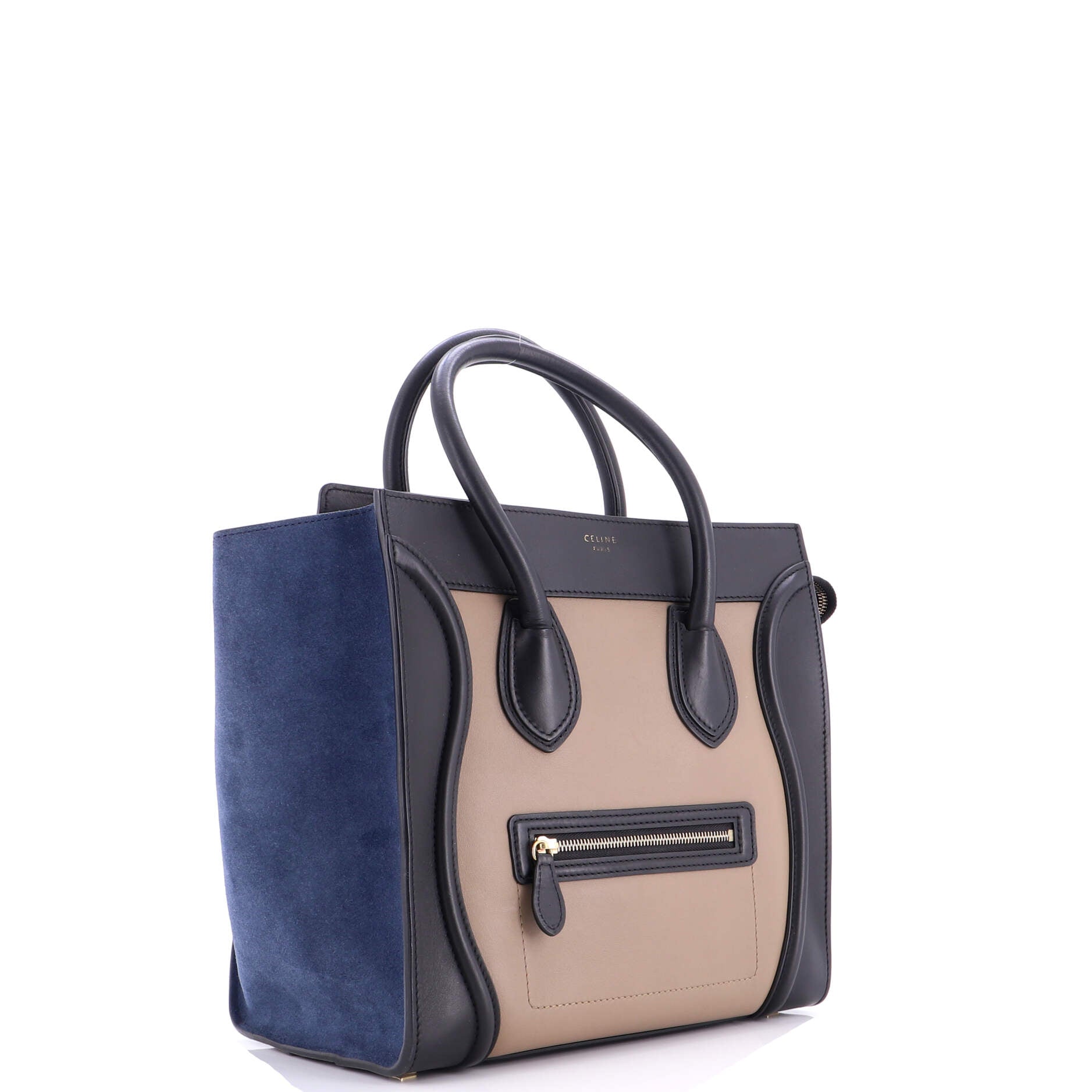 Tricolor Luggage Bag Leather Mini