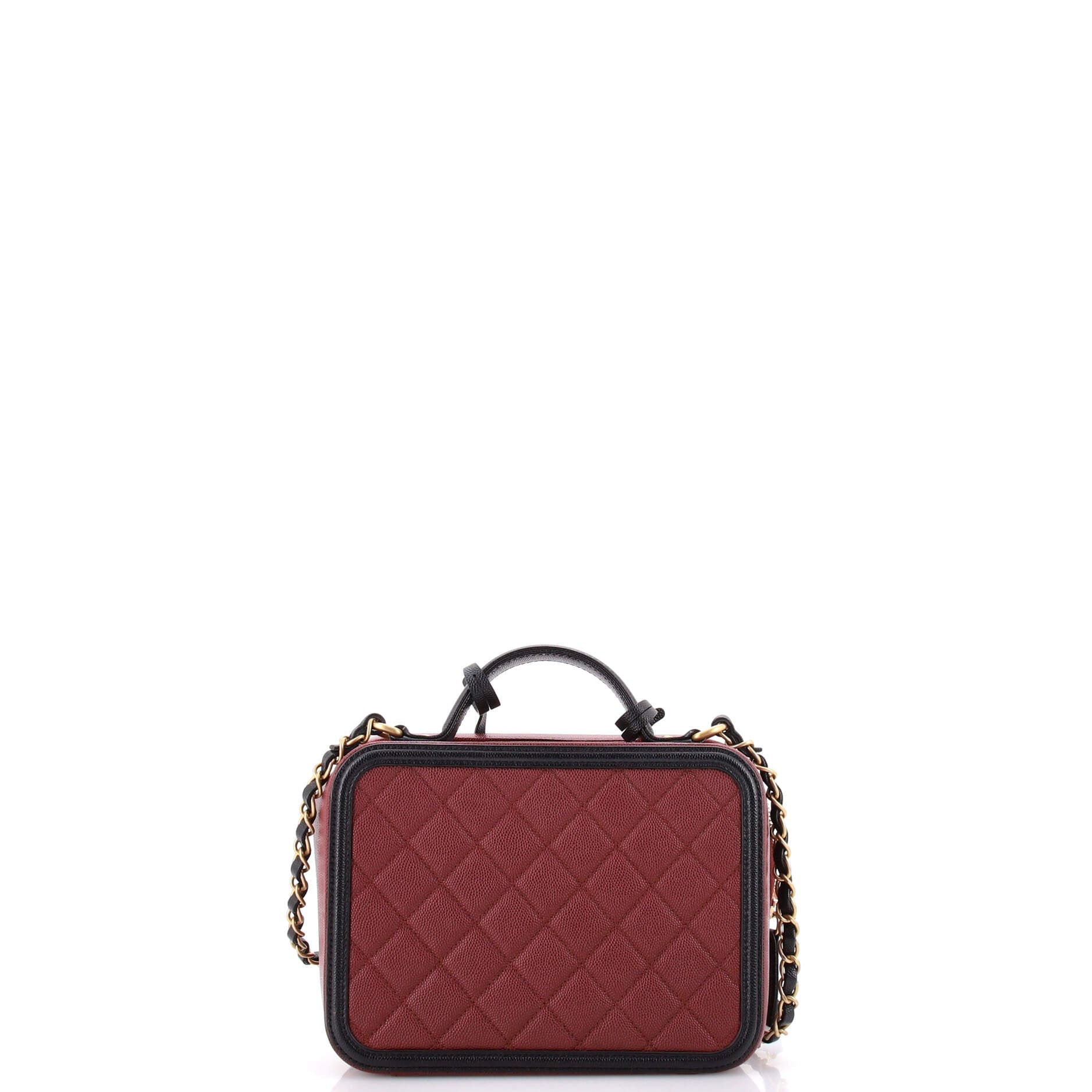 Filigree Vanity Case Quilted Caviar Medium