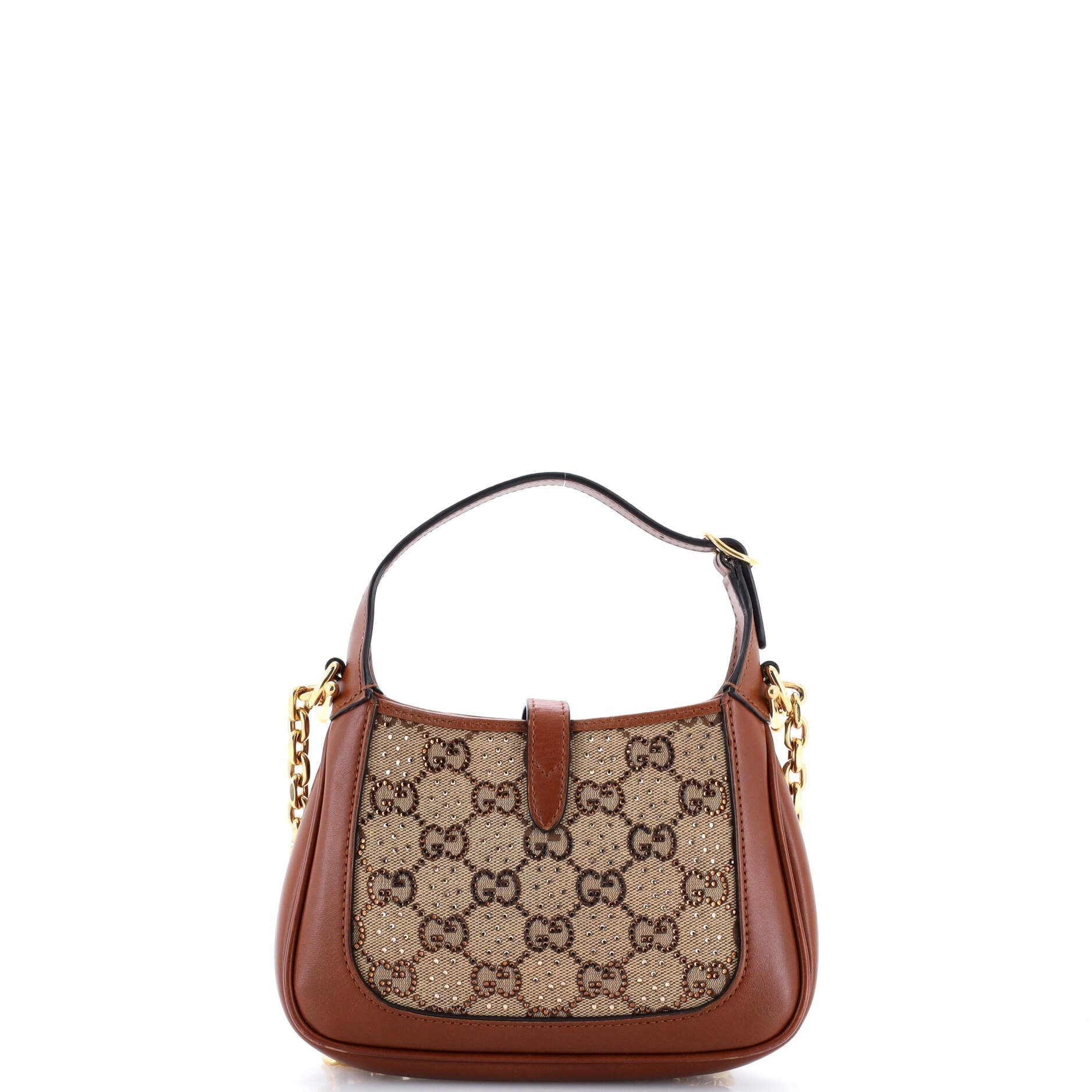 Jackie 1961 Chain Hobo Crystal Embellished GG Canvas Mini