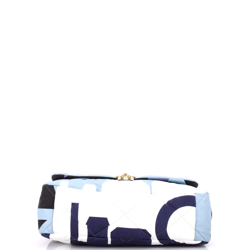 19 Flap Bag Quilted Printed Silk Maxi