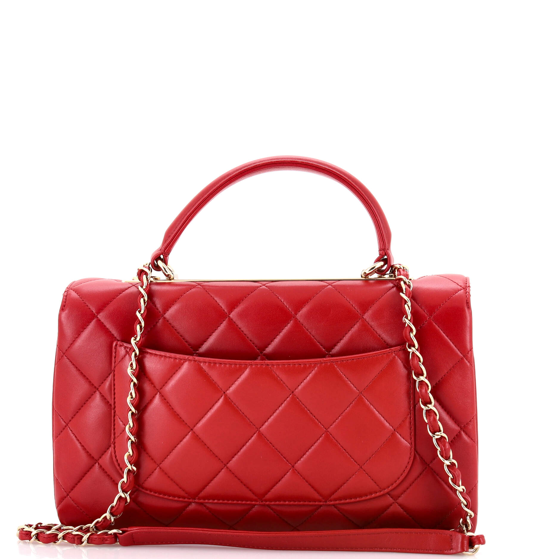 Trendy CC Top Handle Bag Quilted Lambskin Medium