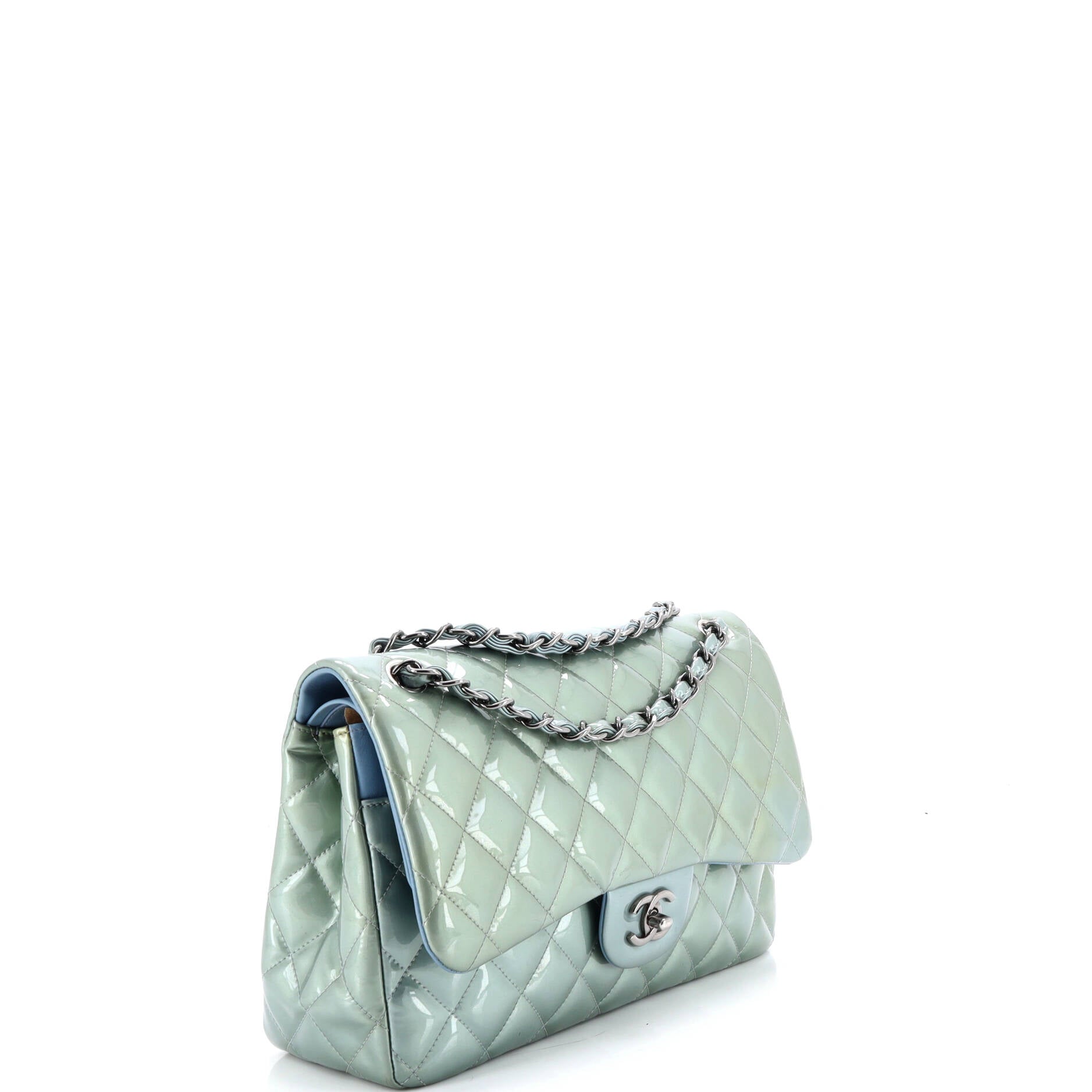 Classic Double Flap Bag Quilted Patent Jumbo