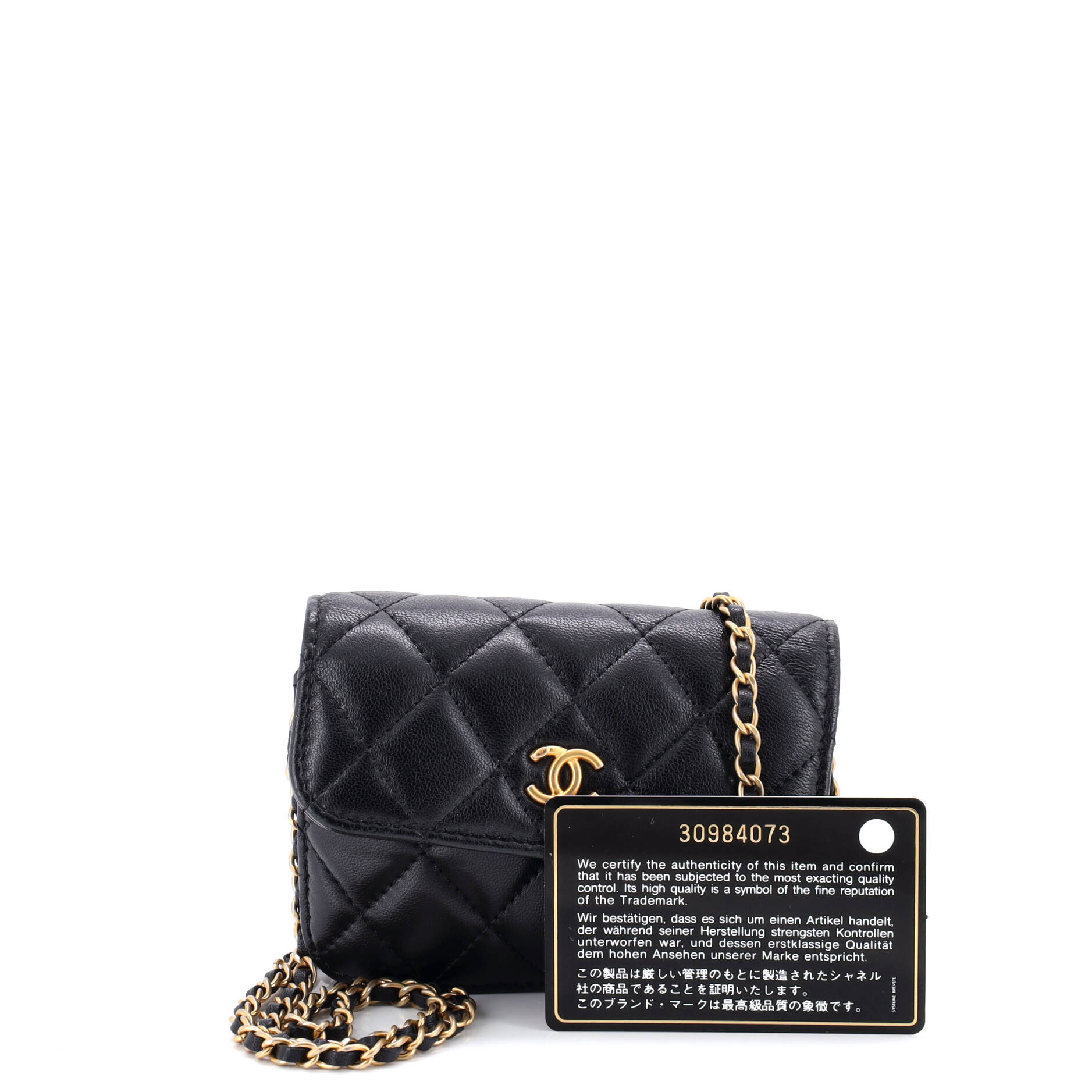 Pearl Crush Flap Clutch with Chain Quilted Lambskin Mini