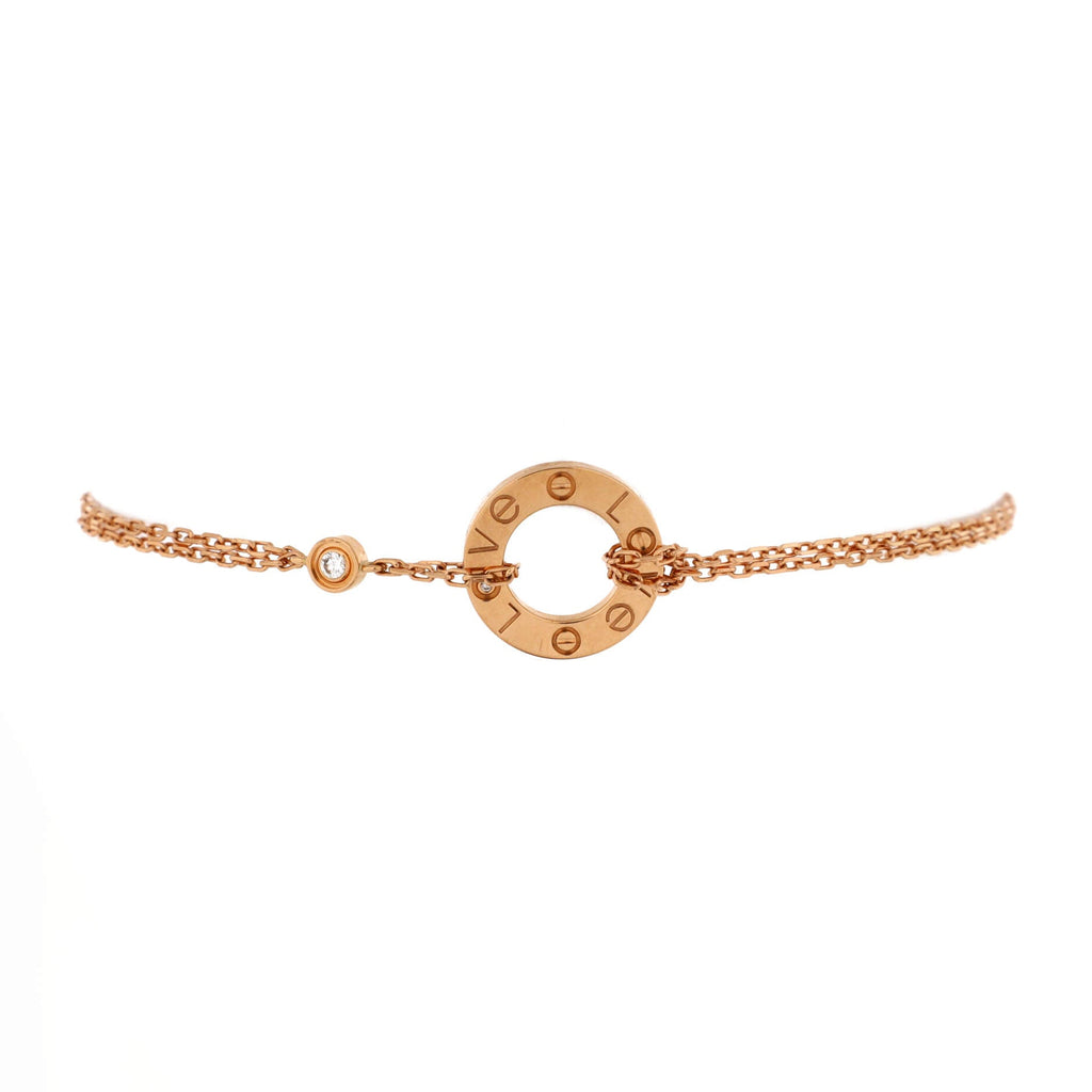 2 Diamonds Love Bracelet 18K Rose Gold with Diamonds