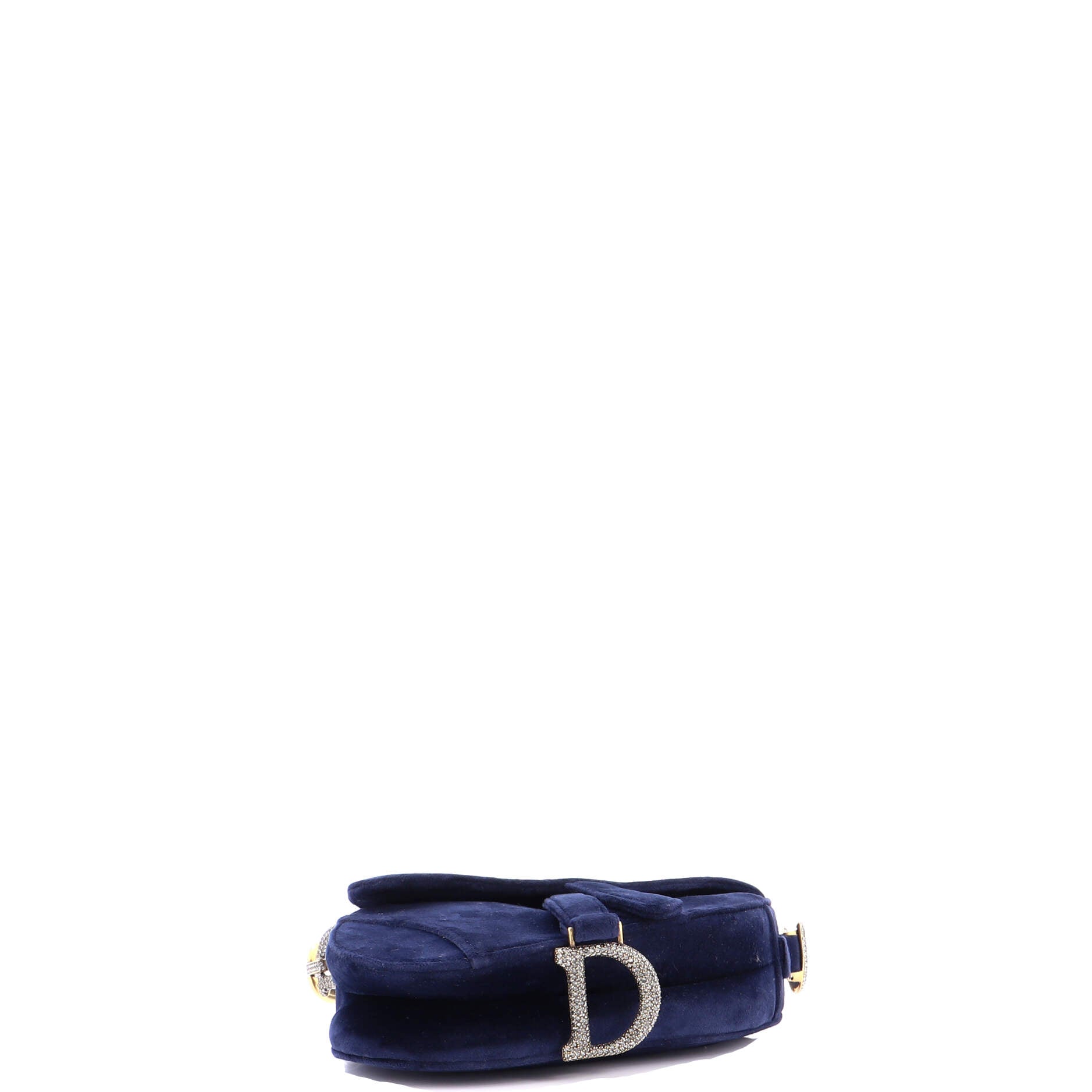Saddle Handbag Velvet with Crystals Mini