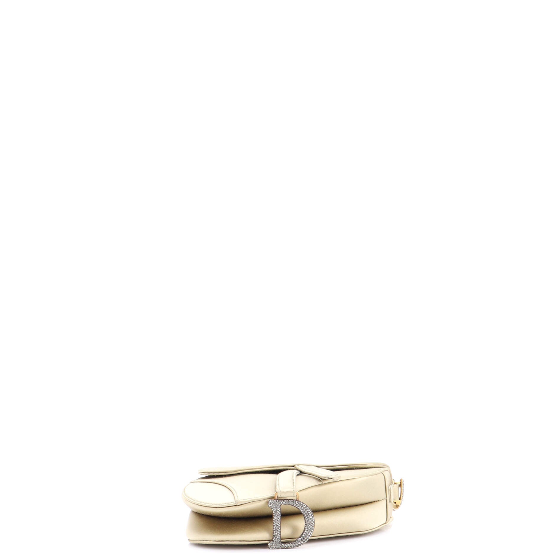 Saddle Handbag Satin with Crystals Mini