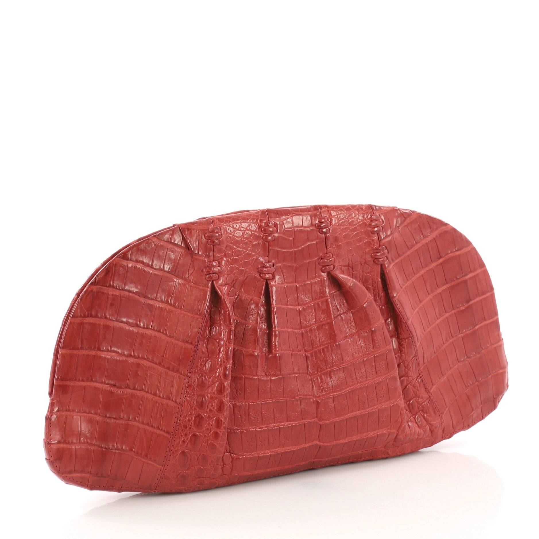 Clutch Pleated Crocodile Long