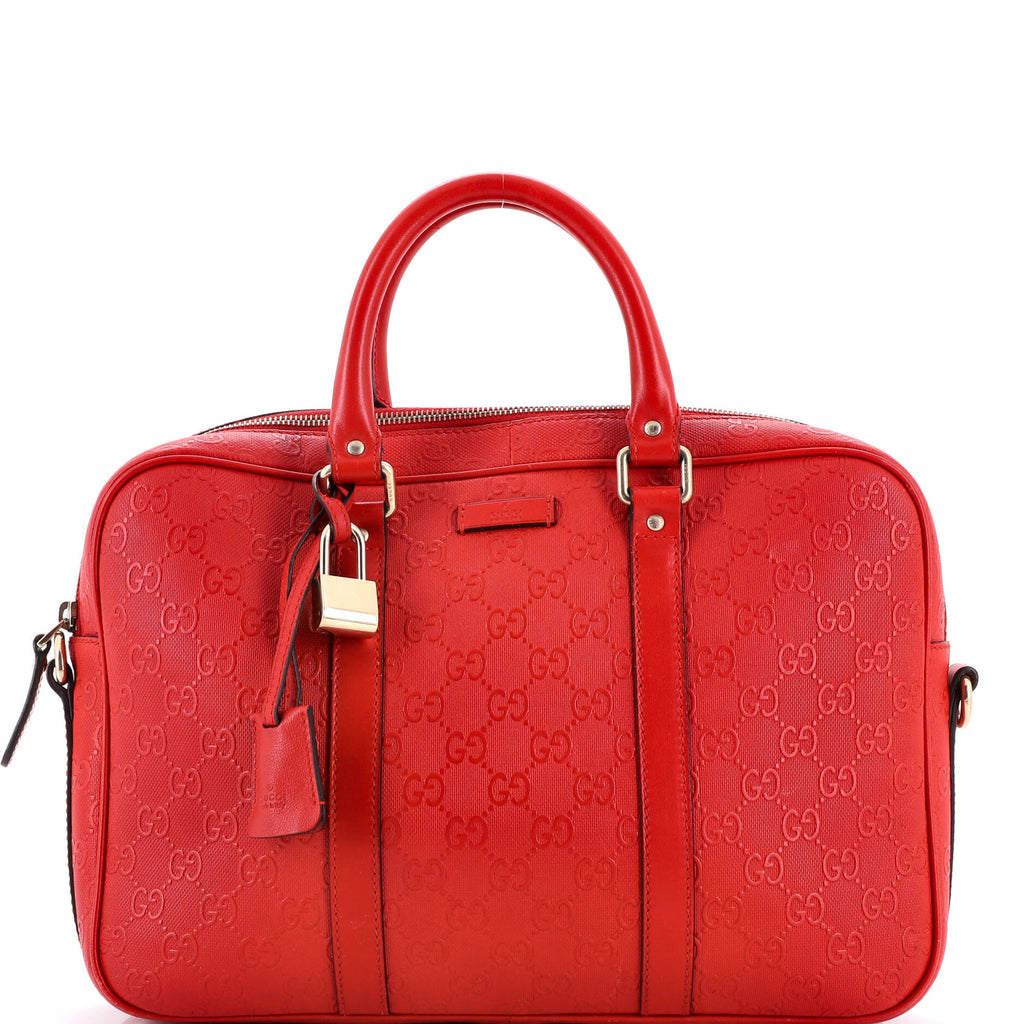 Signature Convertible Briefcase Guccissima Leather Medium