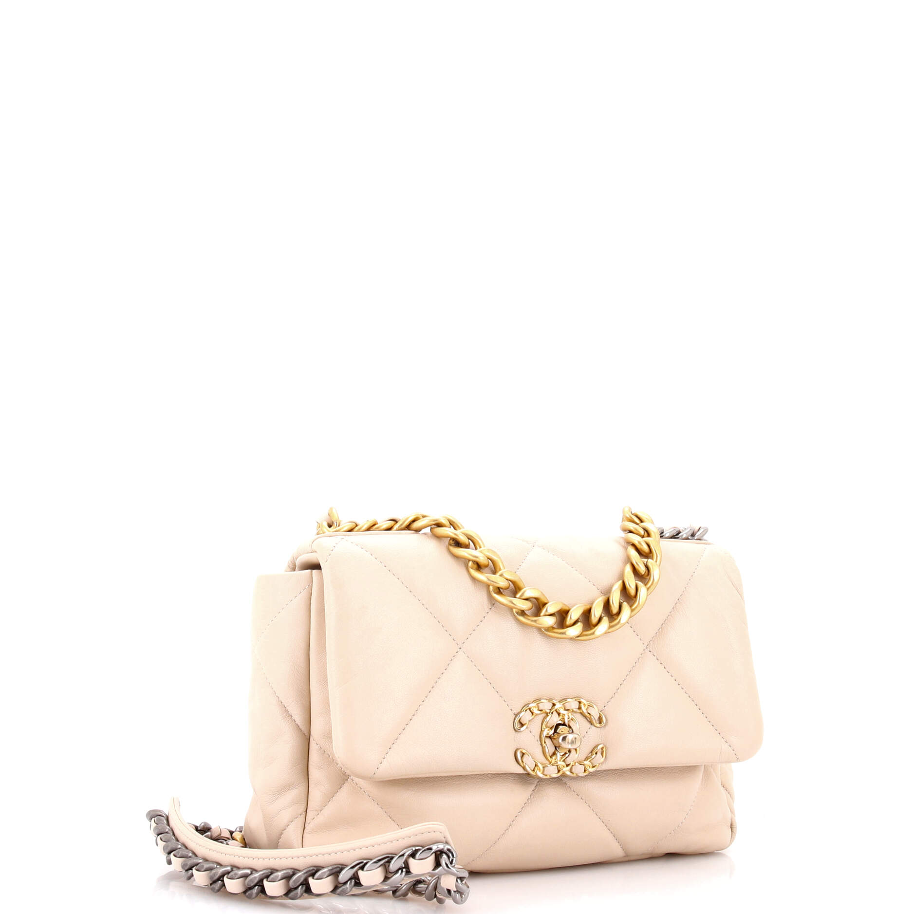 19 Flap Bag Quilted Leather Medium