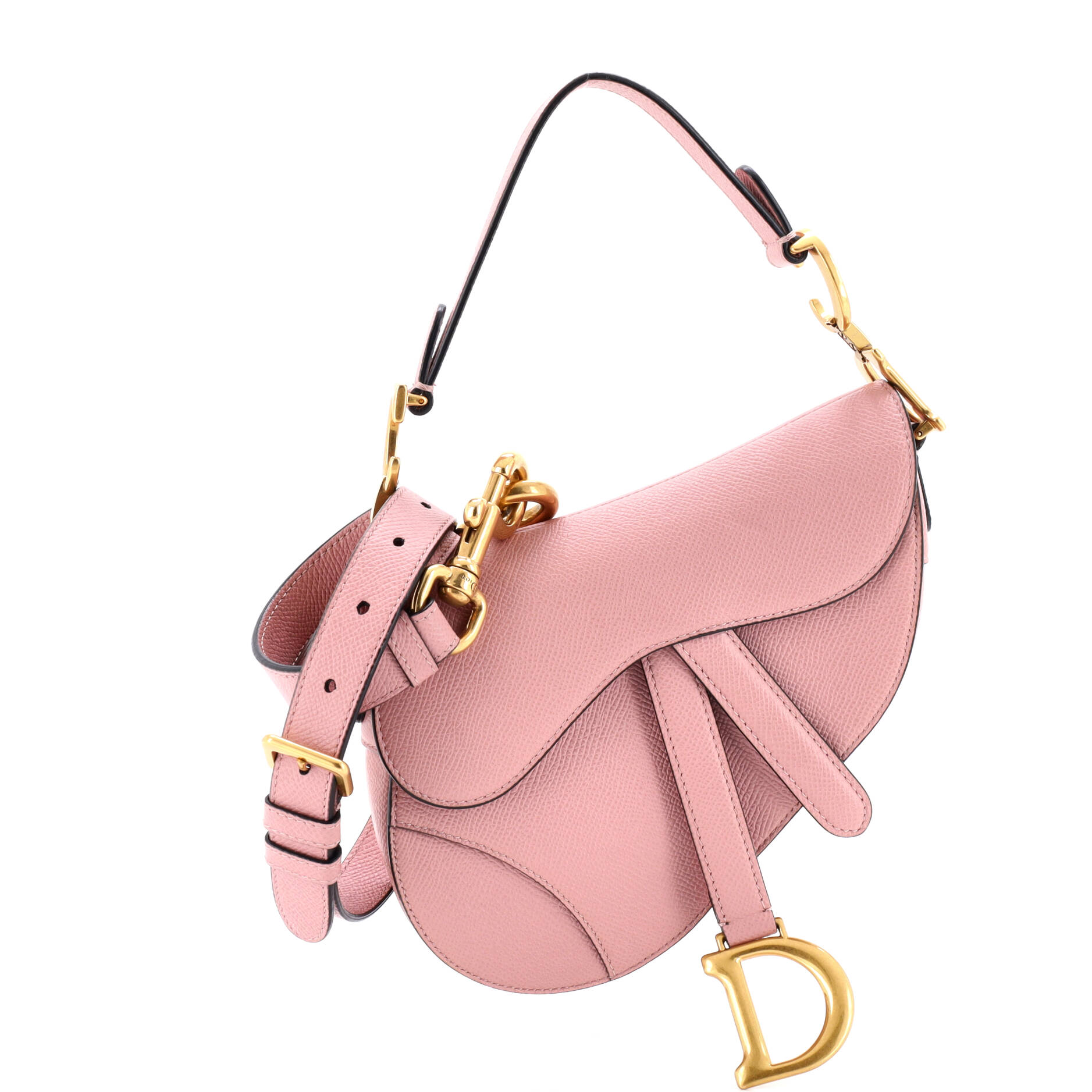 Saddle Handbag with Strap Leather Mini