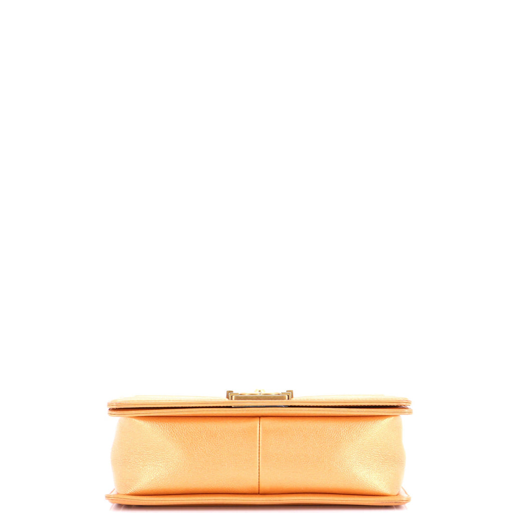 Boy Flap Bag Quilted Metallic Calfskin Old Medium