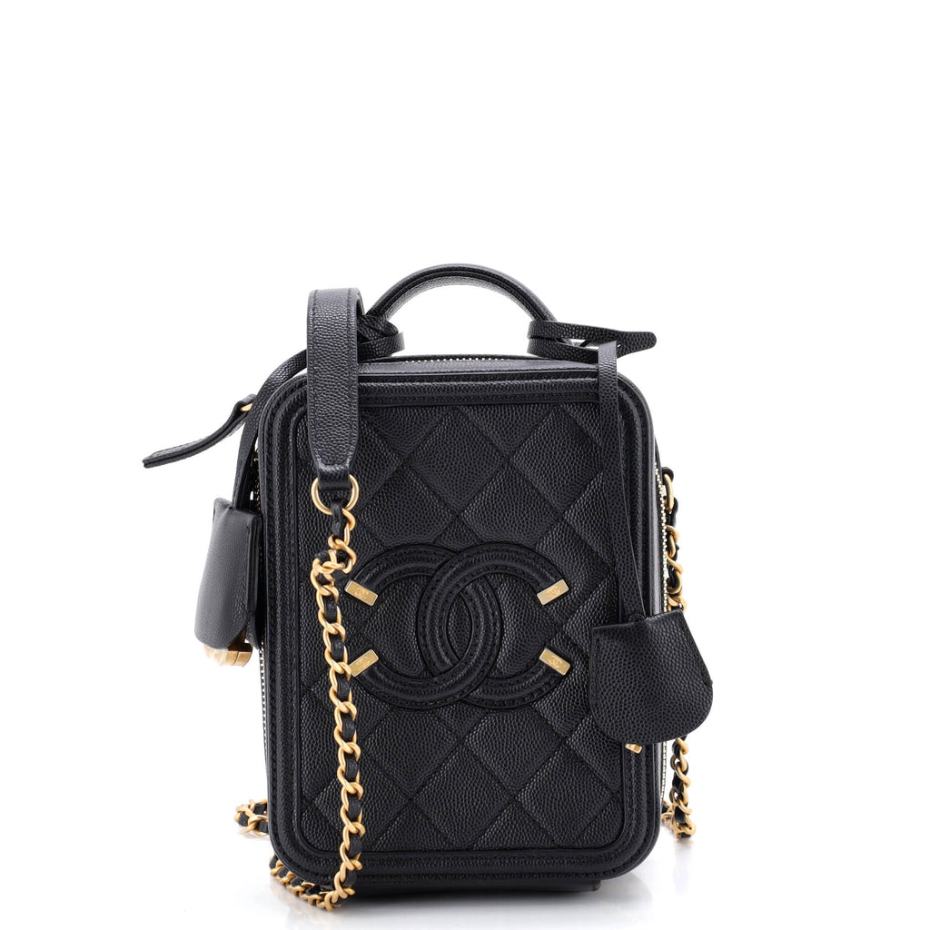 Filigree Vertical Vanity Case Quilted Caviar