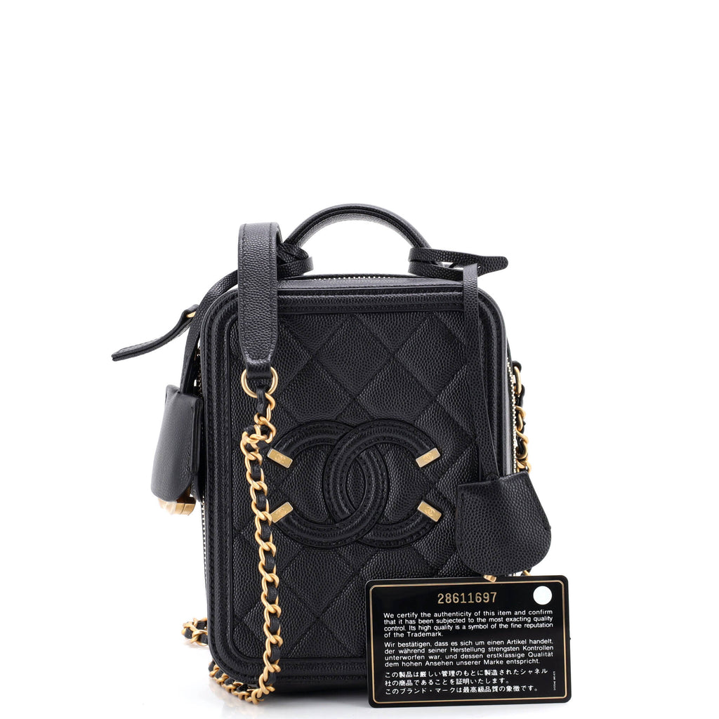 Filigree Vertical Vanity Case Quilted Caviar