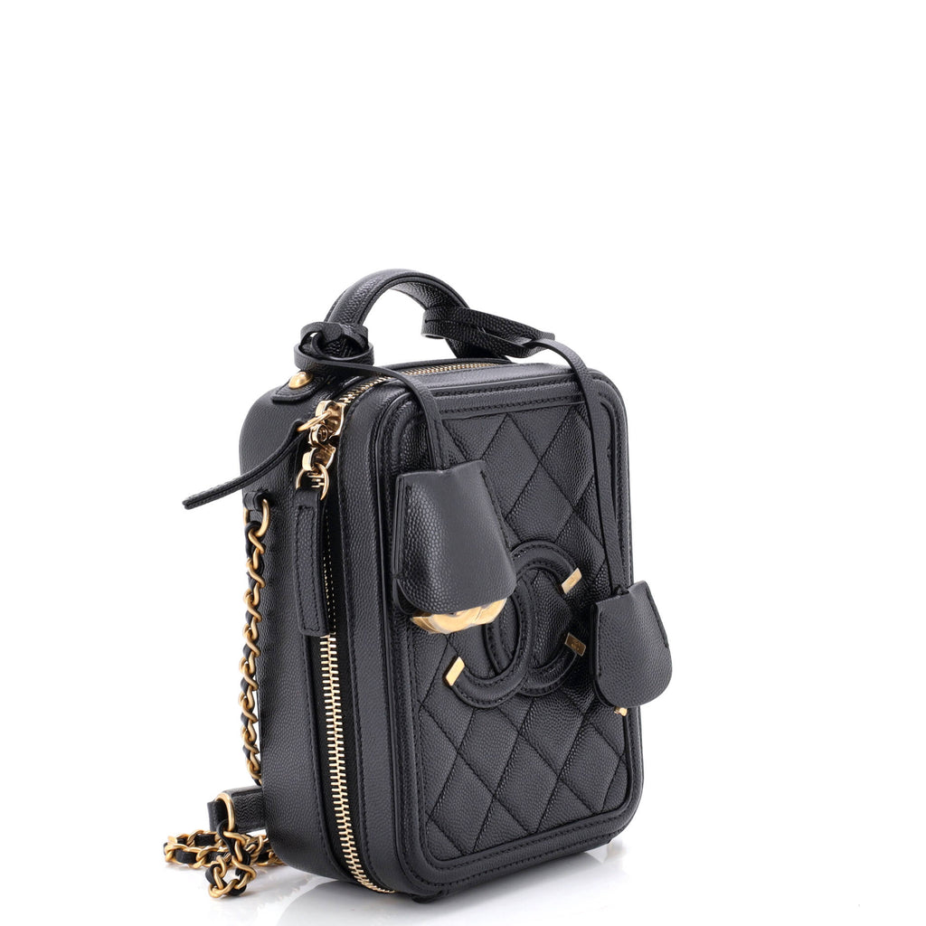 Filigree Vertical Vanity Case Quilted Caviar