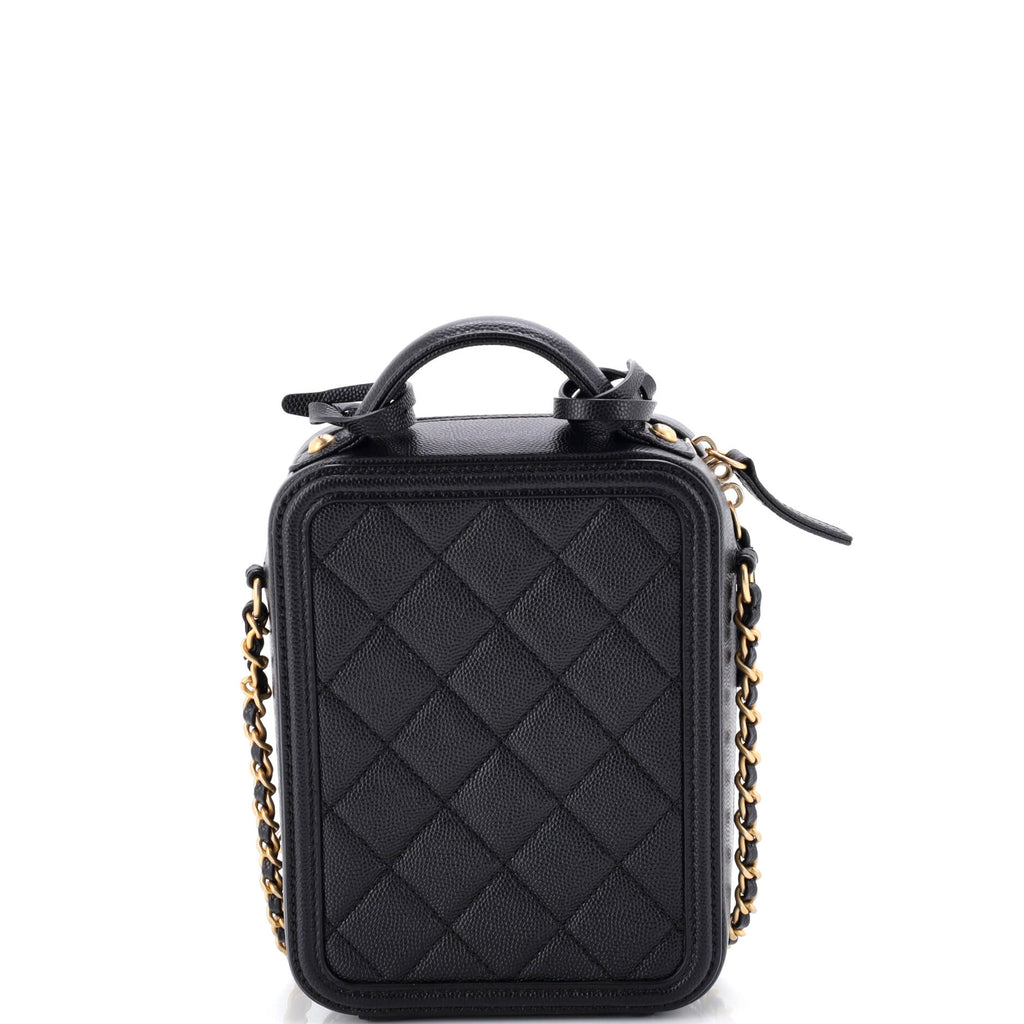 Filigree Vertical Vanity Case Quilted Caviar