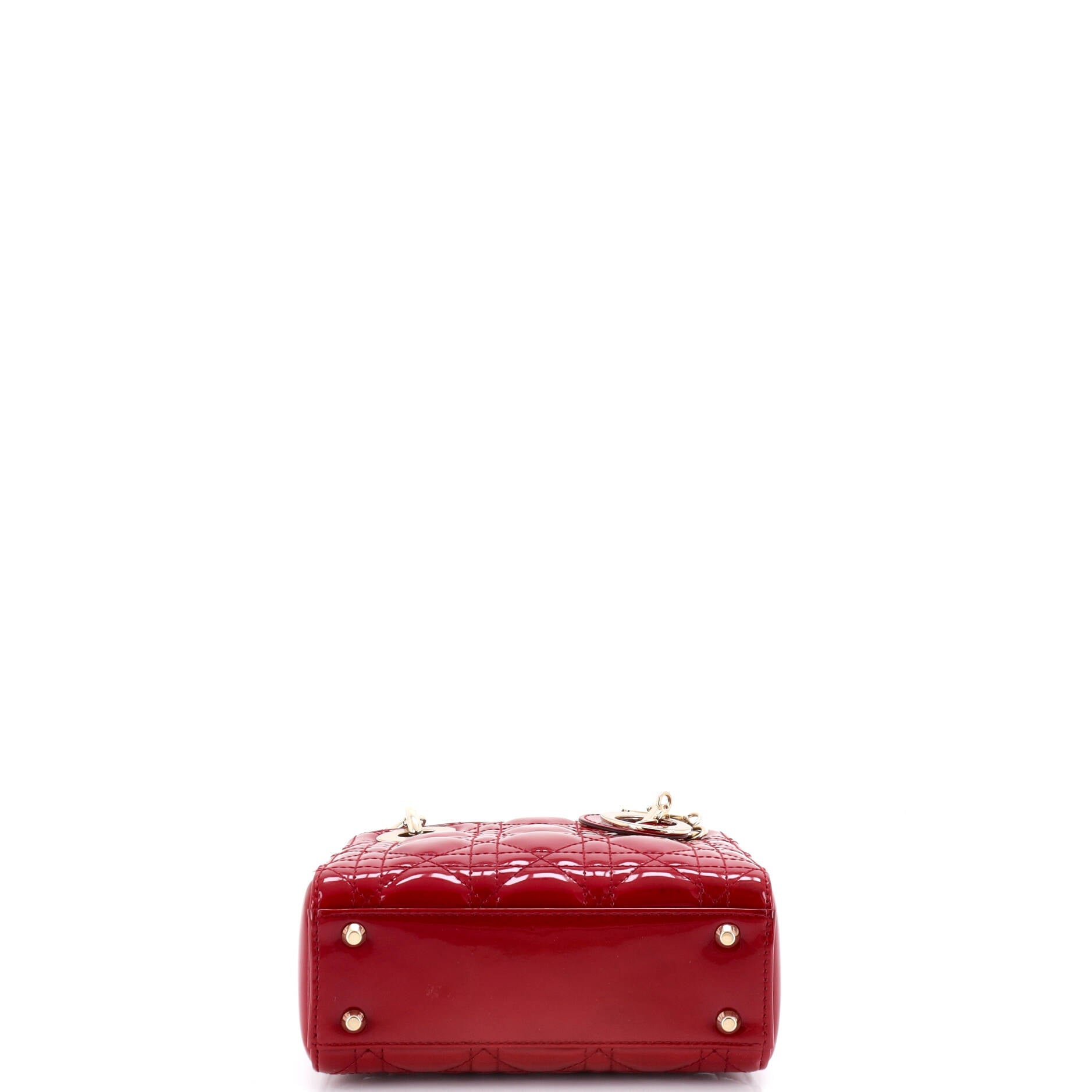 Lady Dior Chain Bag Cannage Quilt Patent Mini