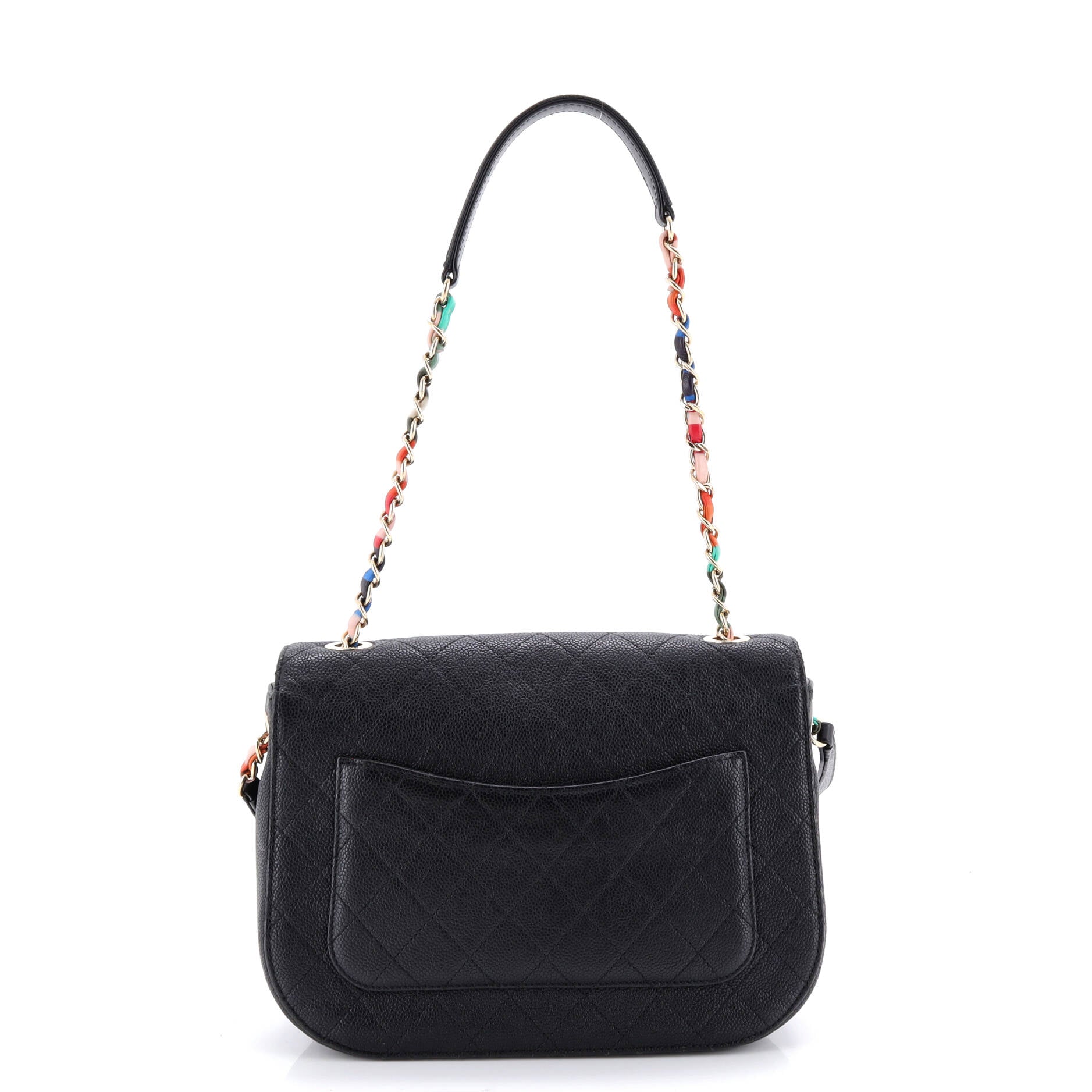 Thread Around Flap Bag Quilted Caviar Medium