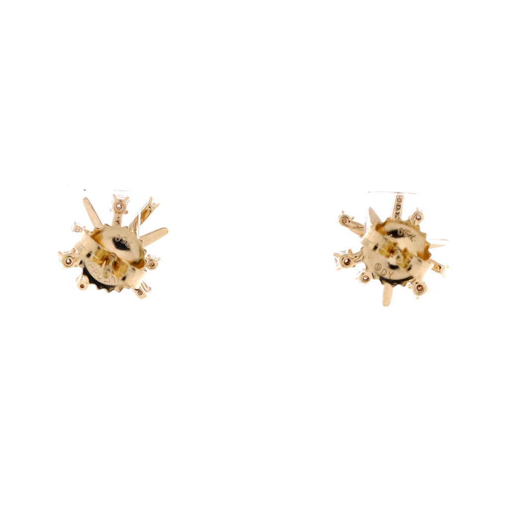 Supernova Stud Earrings 18K Yellow Gold with Diamonds Petite