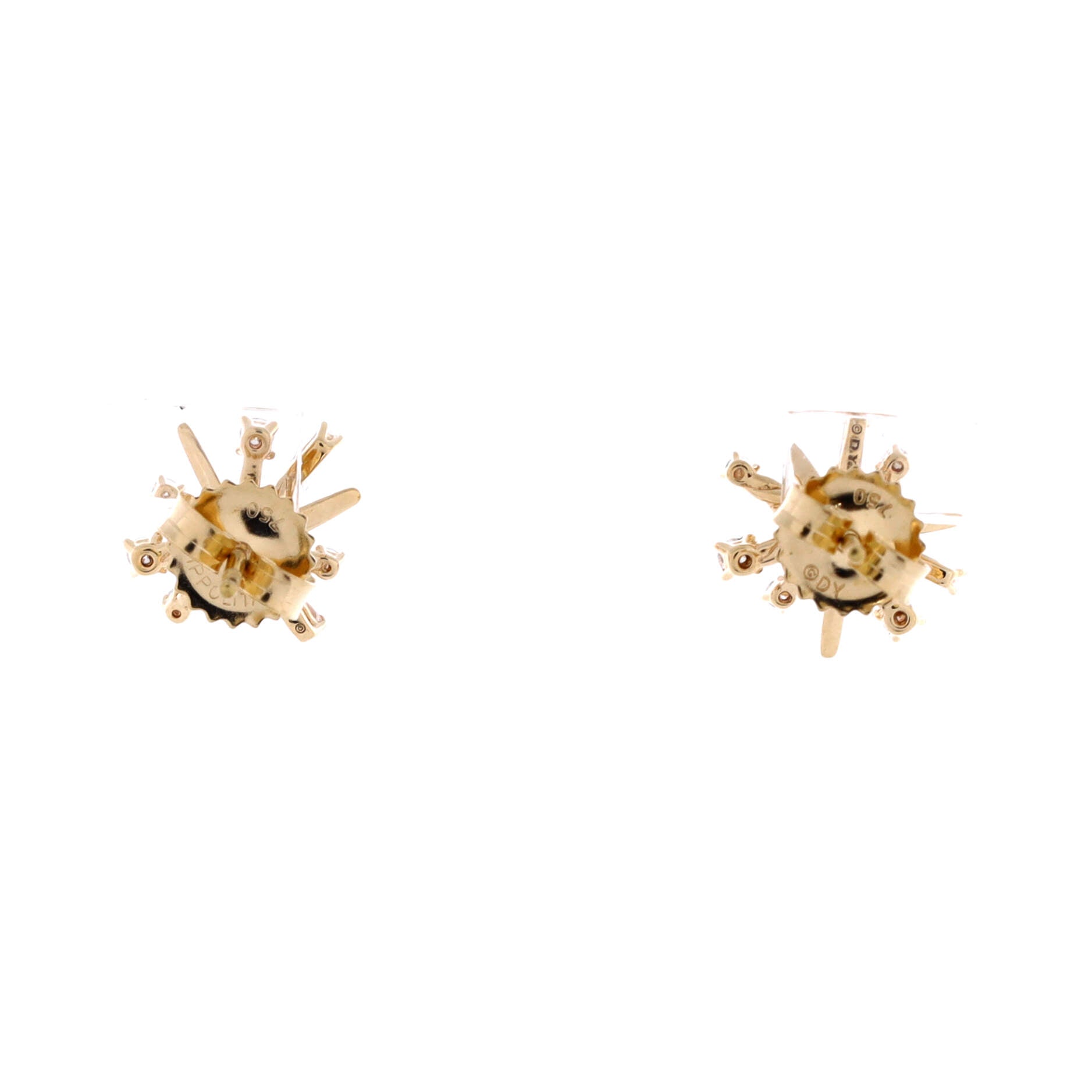 Supernova Stud Earrings 18K Yellow Gold with Diamonds Petite