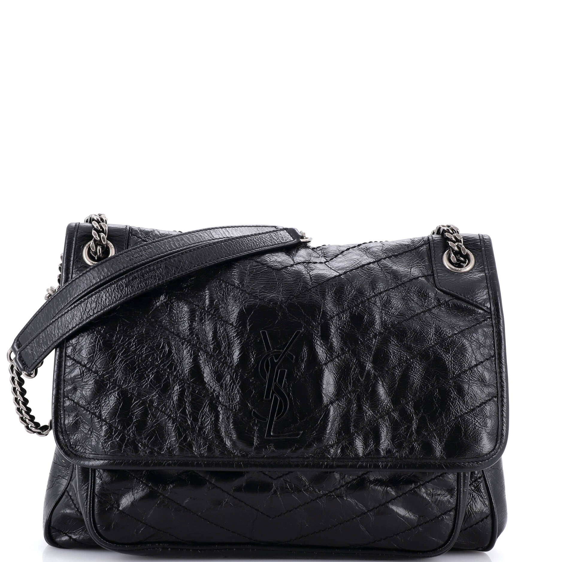 Niki Chain Flap Bag Matelasse Chevron Leather Large