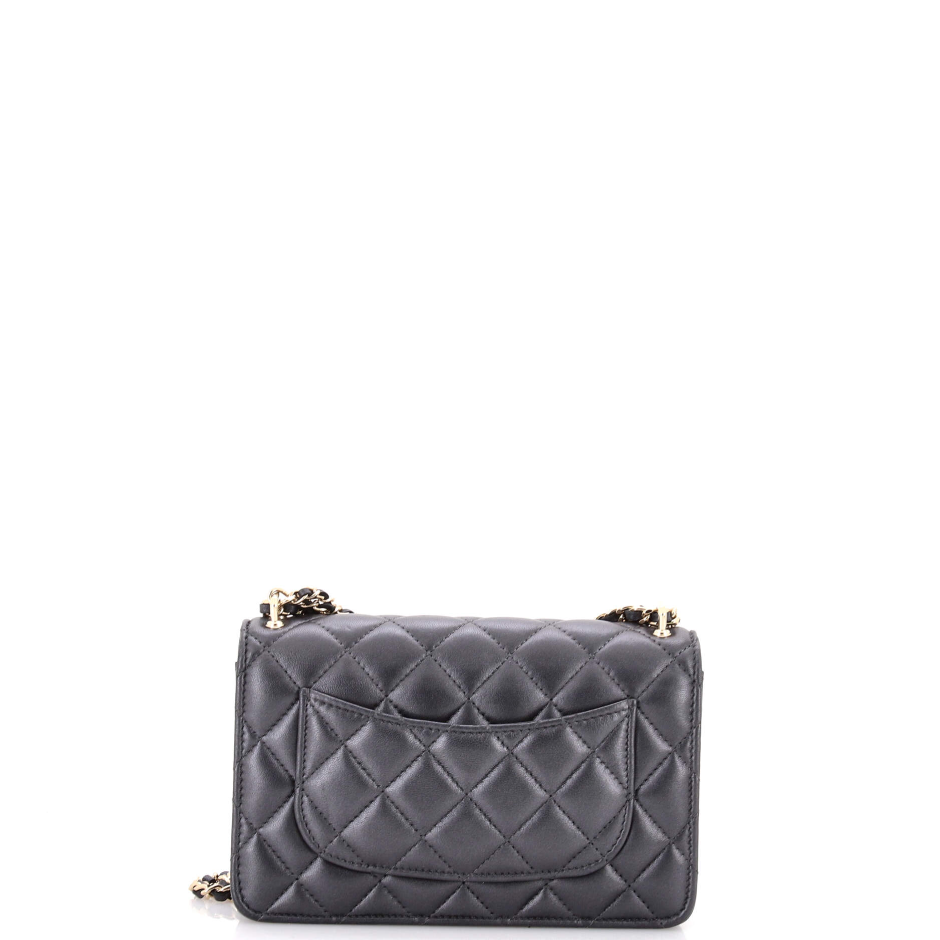 Flap Bag Charms Strap Wallet on Chain Quilted Lambskin