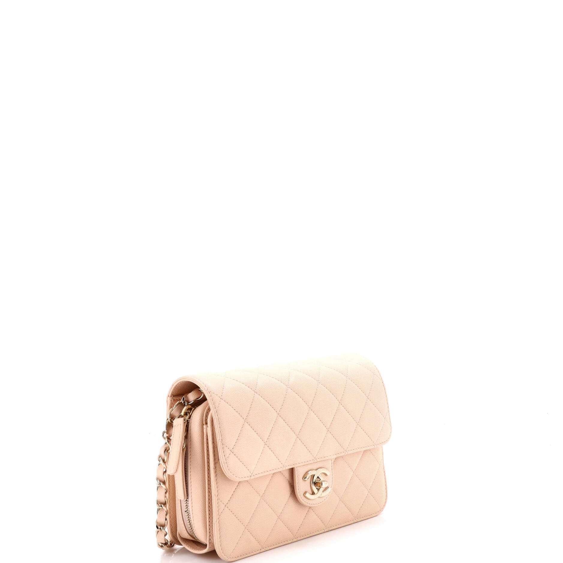 Like a Wallet Flap Bag Quilted Caviar Small