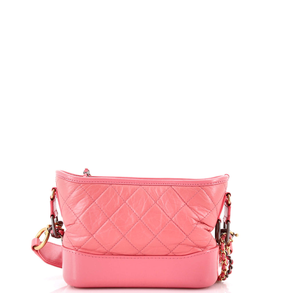 Gabrielle Hobo with Logo Handle Quilted Aged Calfskin Small