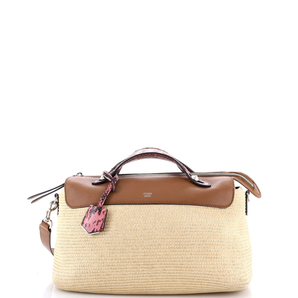 By The Way Satchel Raffia with Snakeskin Small