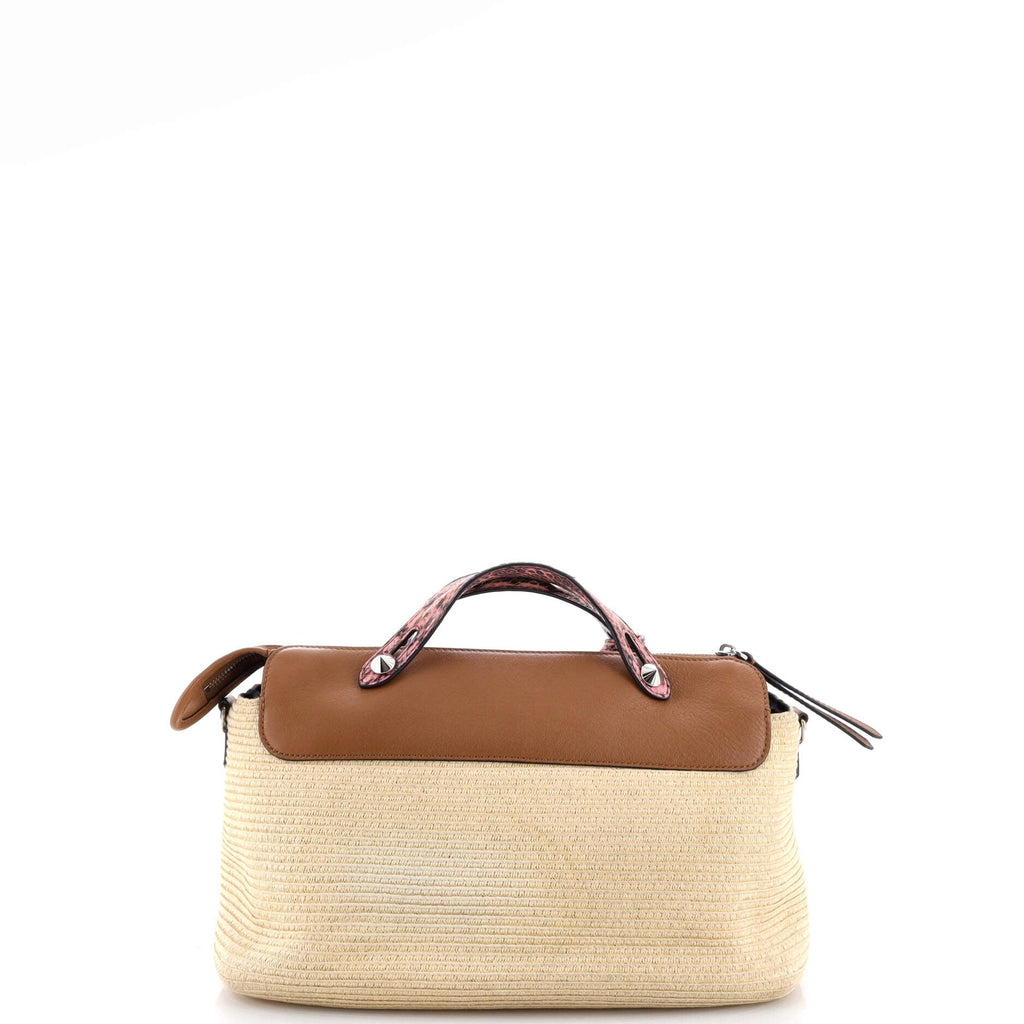 By The Way Satchel Raffia with Snakeskin Small