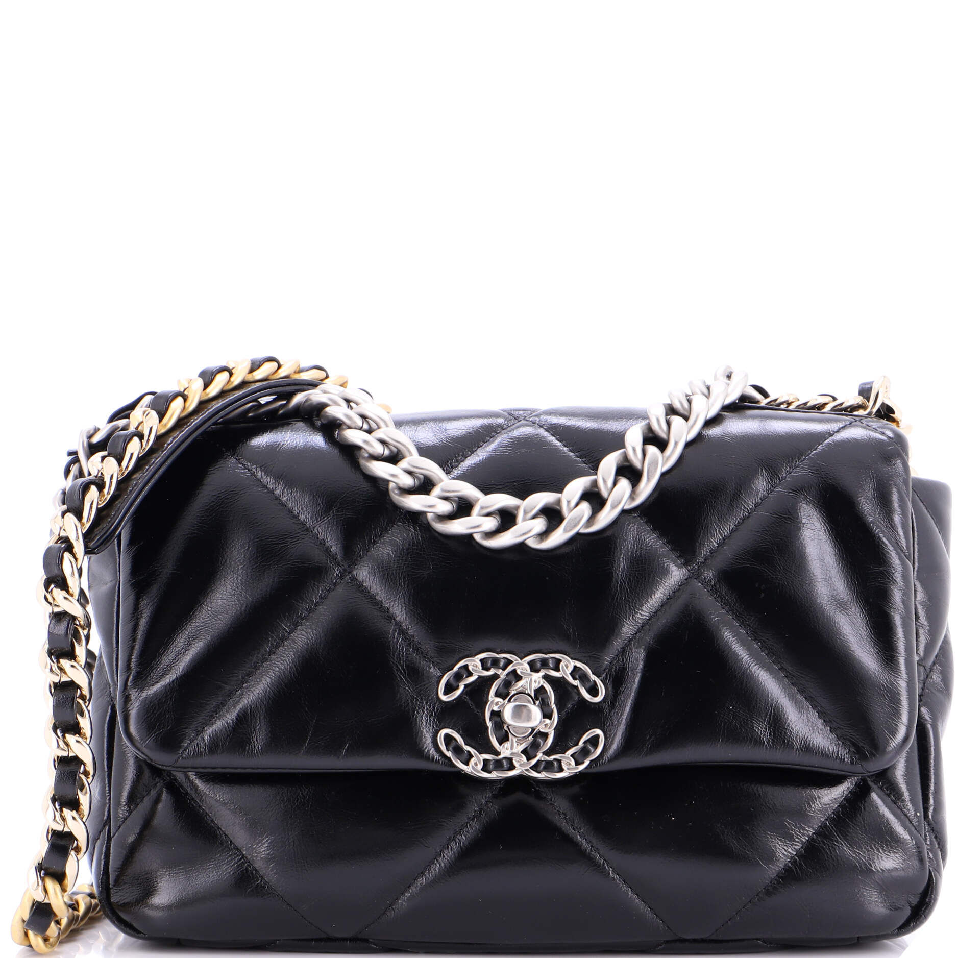 19 Flap Bag Quilted Leather Medium