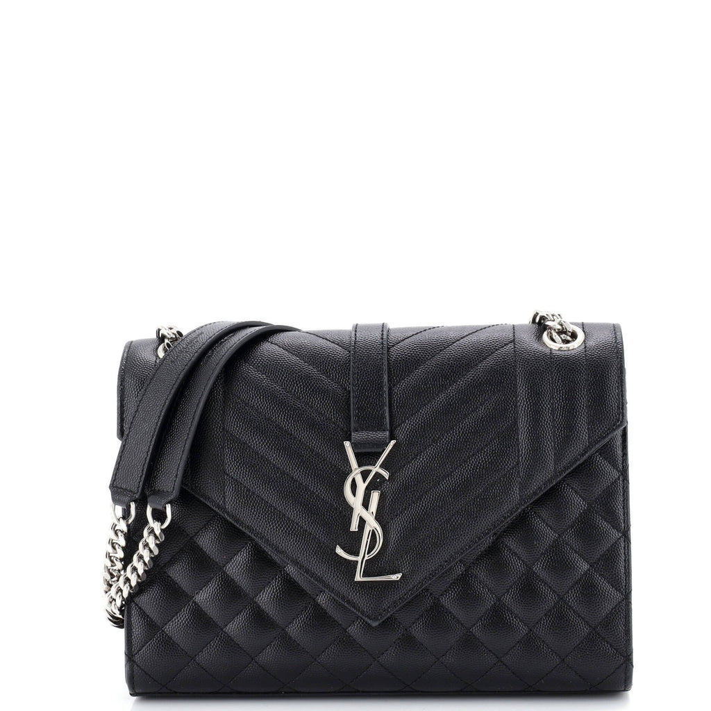 Classic Monogram Envelope Satchel Mixed Matelasse Leather Medium