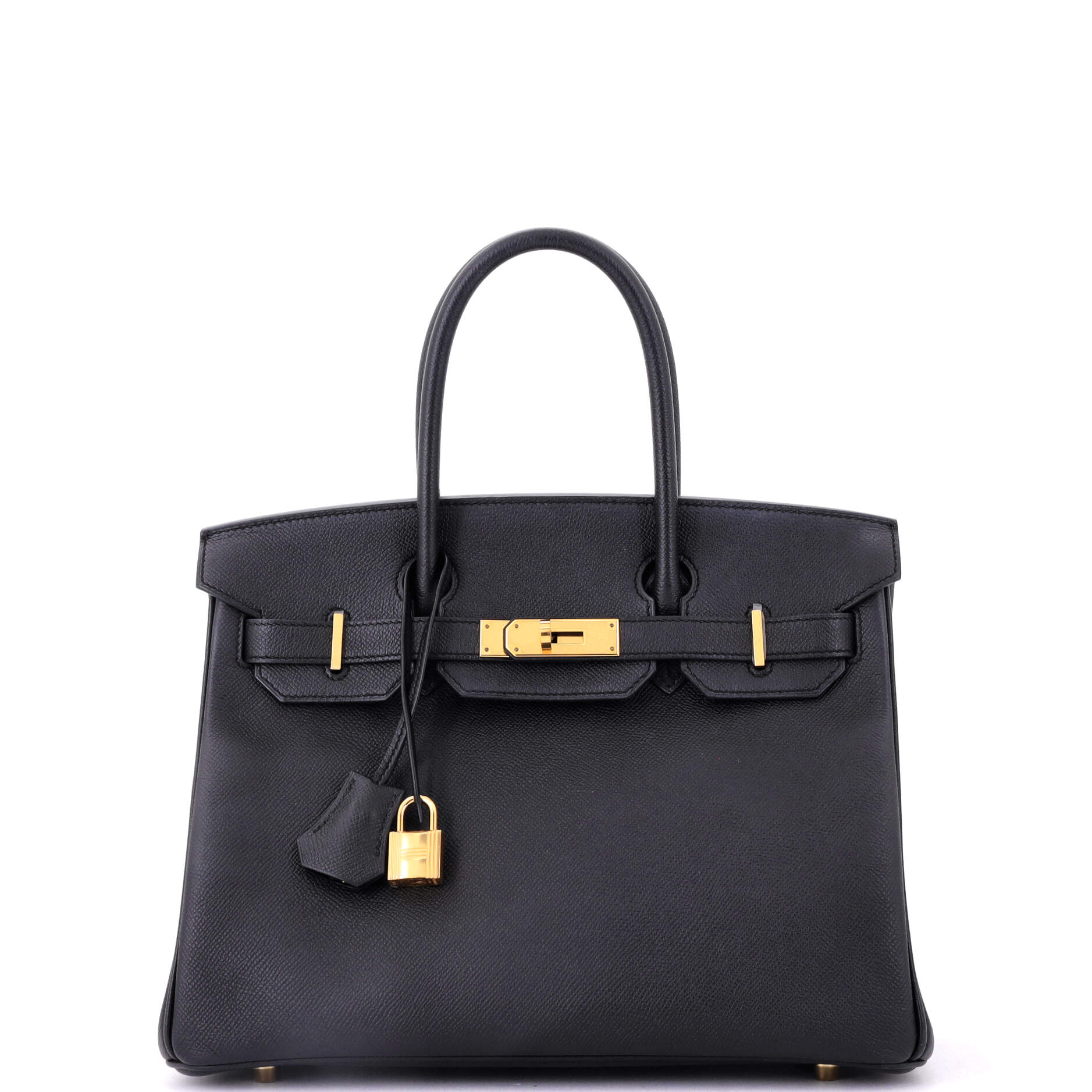 Birkin Handbag Noir Epsom with Gold Hardware 30
