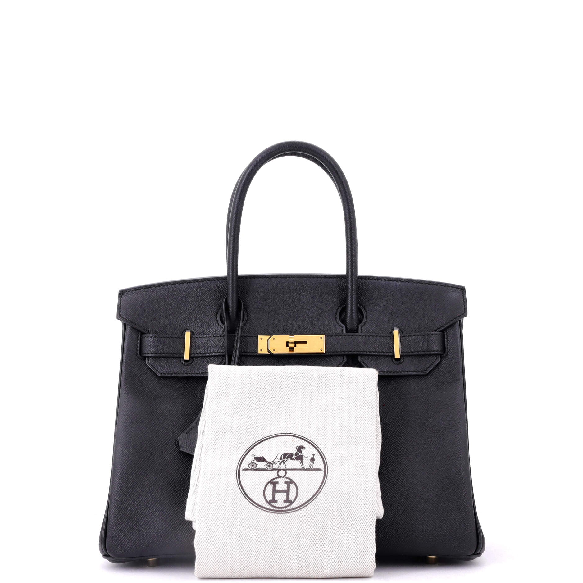 Birkin Handbag Noir Epsom with Gold Hardware 30