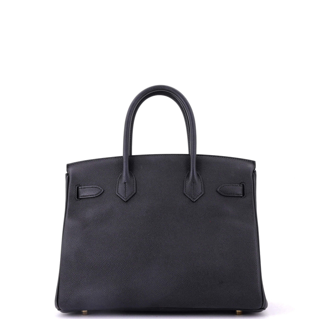 Birkin Handbag Noir Epsom with Gold Hardware 30