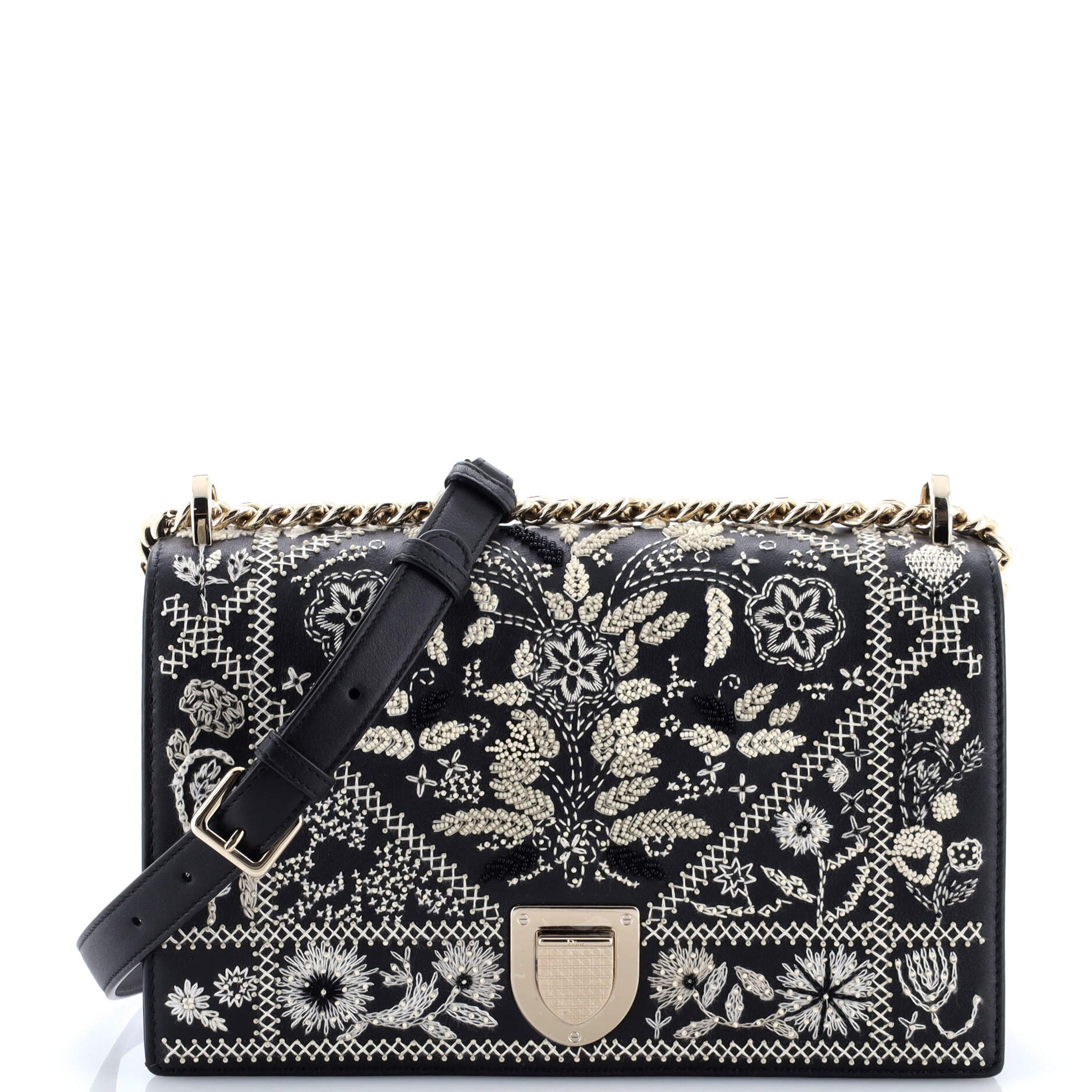 Diorama Flap Bag Embellished Lambskin Medium