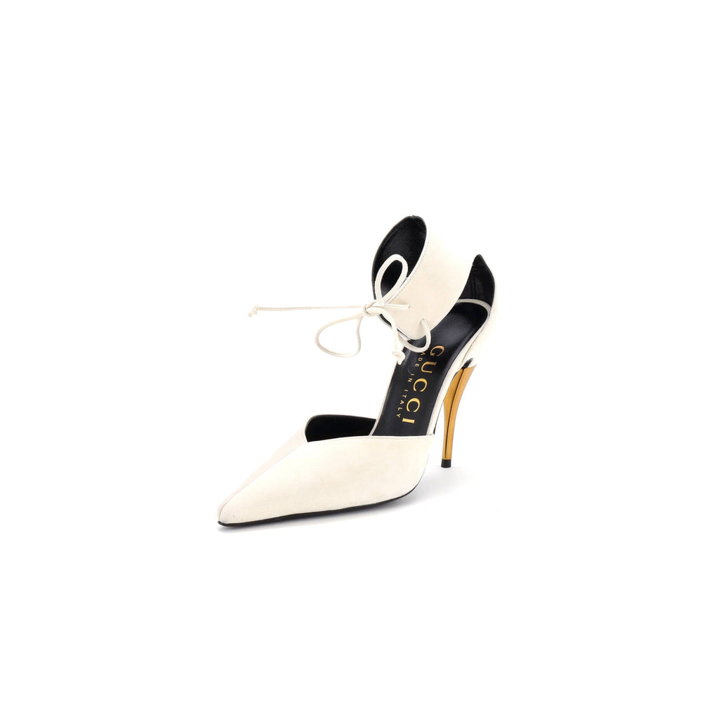 Women's Laced Up Ankle Cuff Pumps Suede