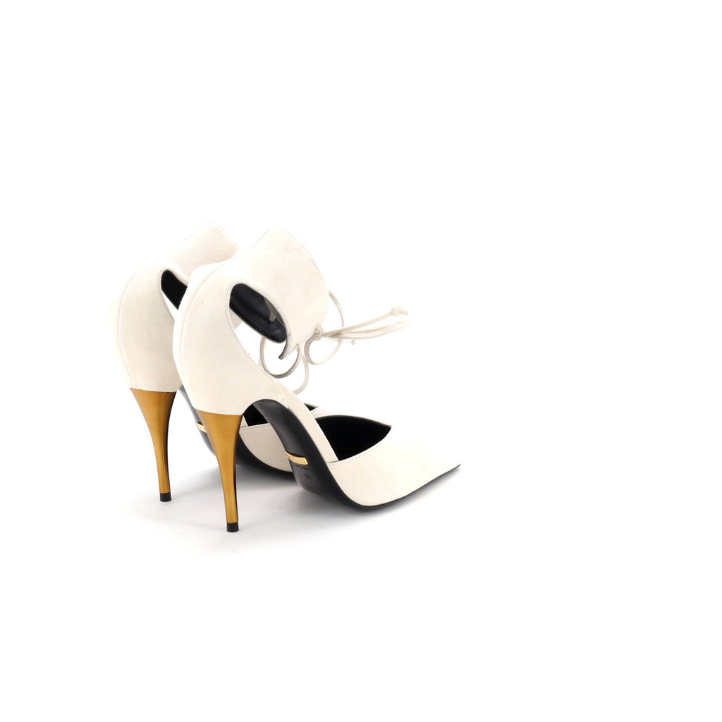 Women's Laced Up Ankle Cuff Pumps Suede