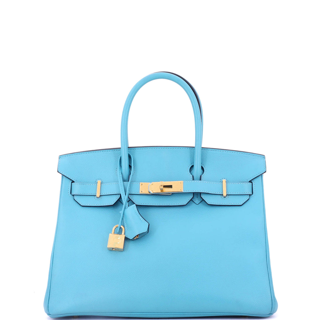 Birkin Handbag Bleu Du Nord Epsom with Gold Hardware 30