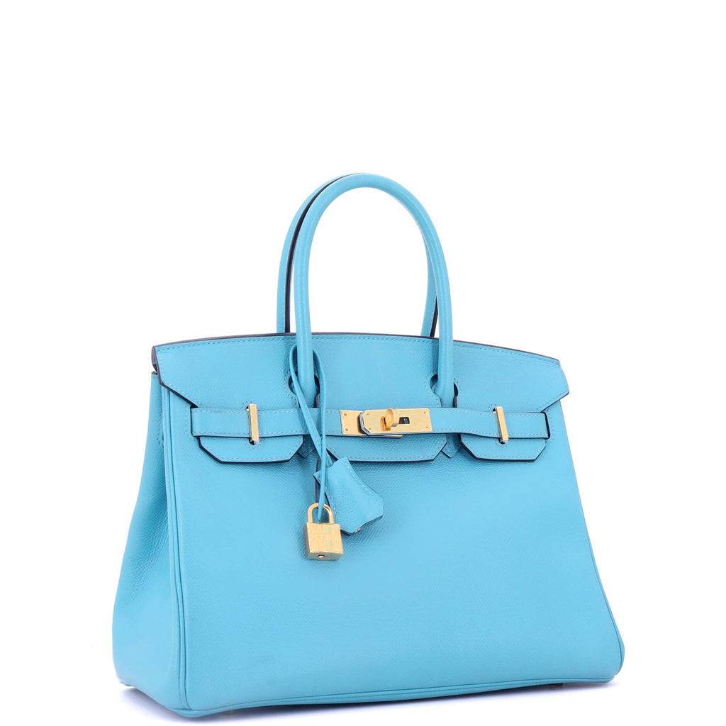 Birkin Handbag Bleu Du Nord Epsom with Gold Hardware 30