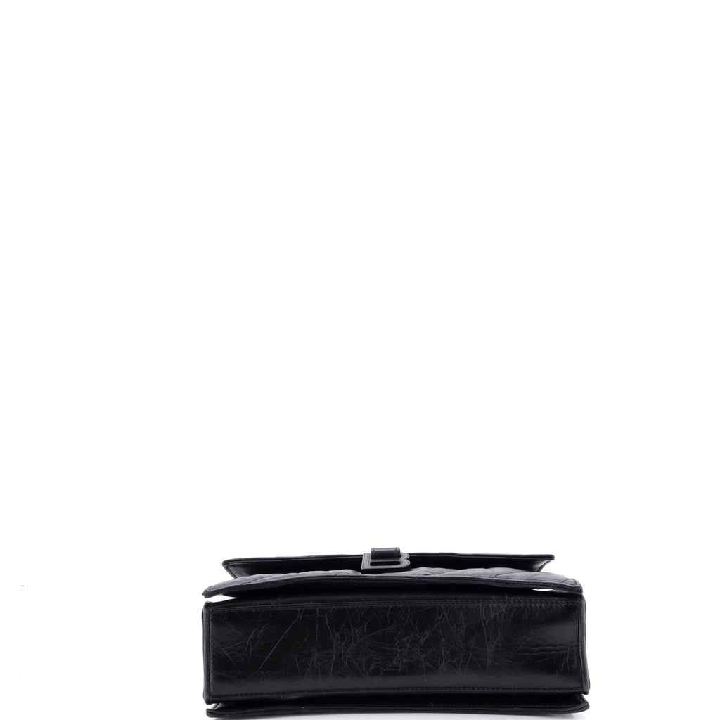 Crush Chain Flap Bag Quilted Crushed Calfskin Small