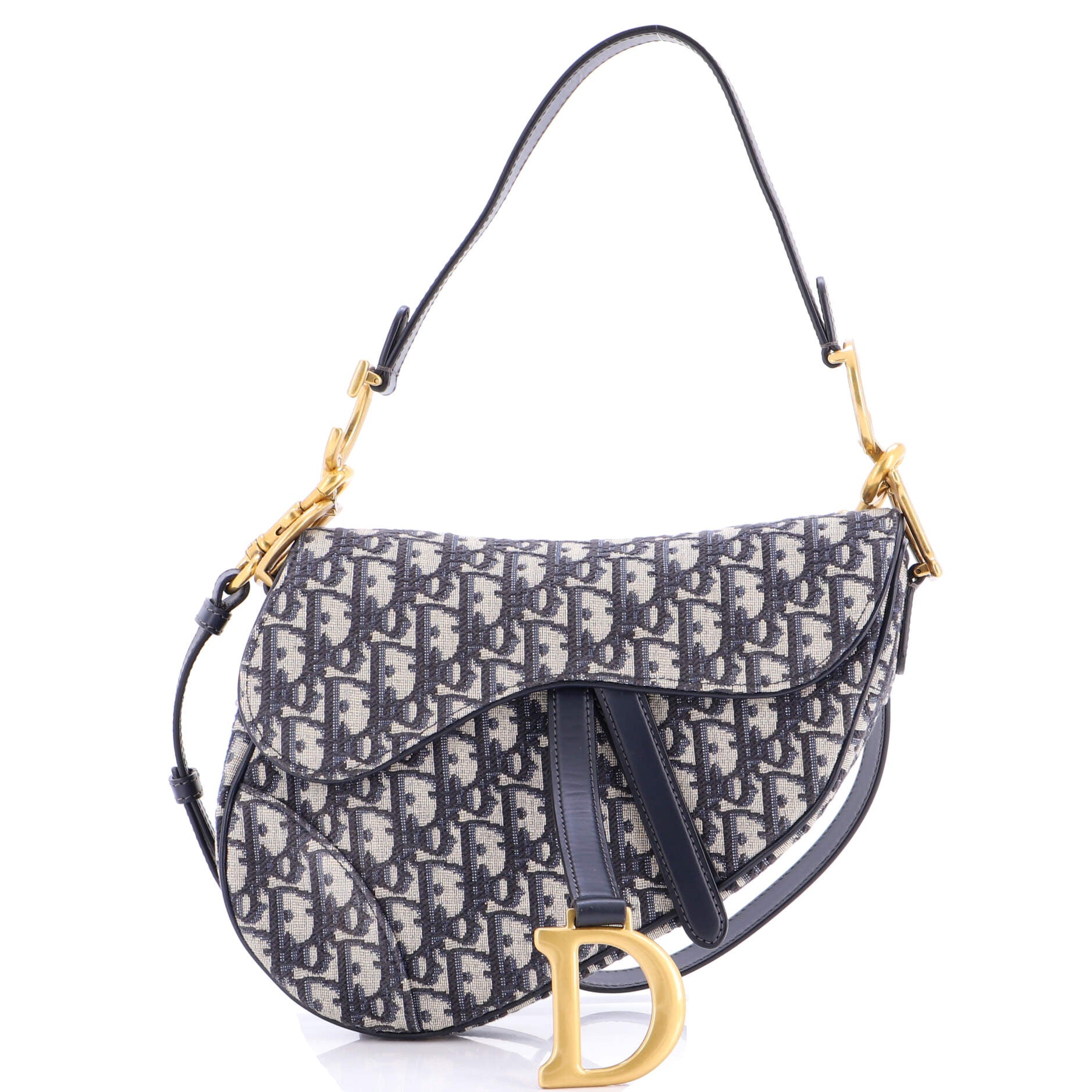 Saddle Handbag with Strap Oblique Canvas Medium