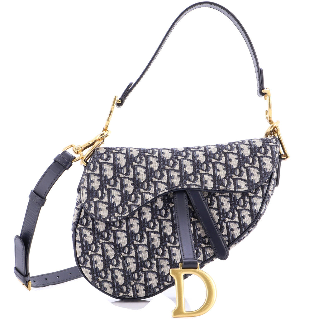 Saddle Handbag with Strap Oblique Canvas Medium