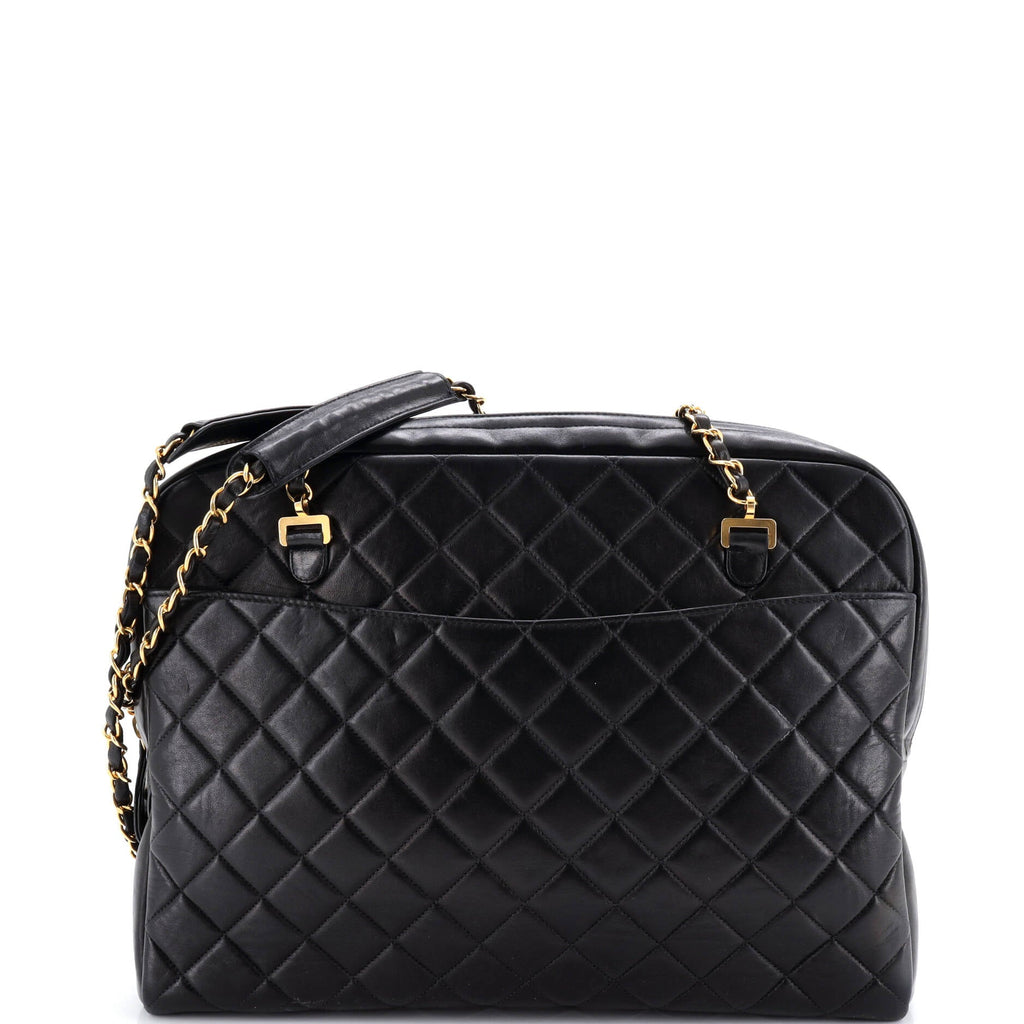 Vintage Front Pocket Camera Bag Quilted Lambskin Large