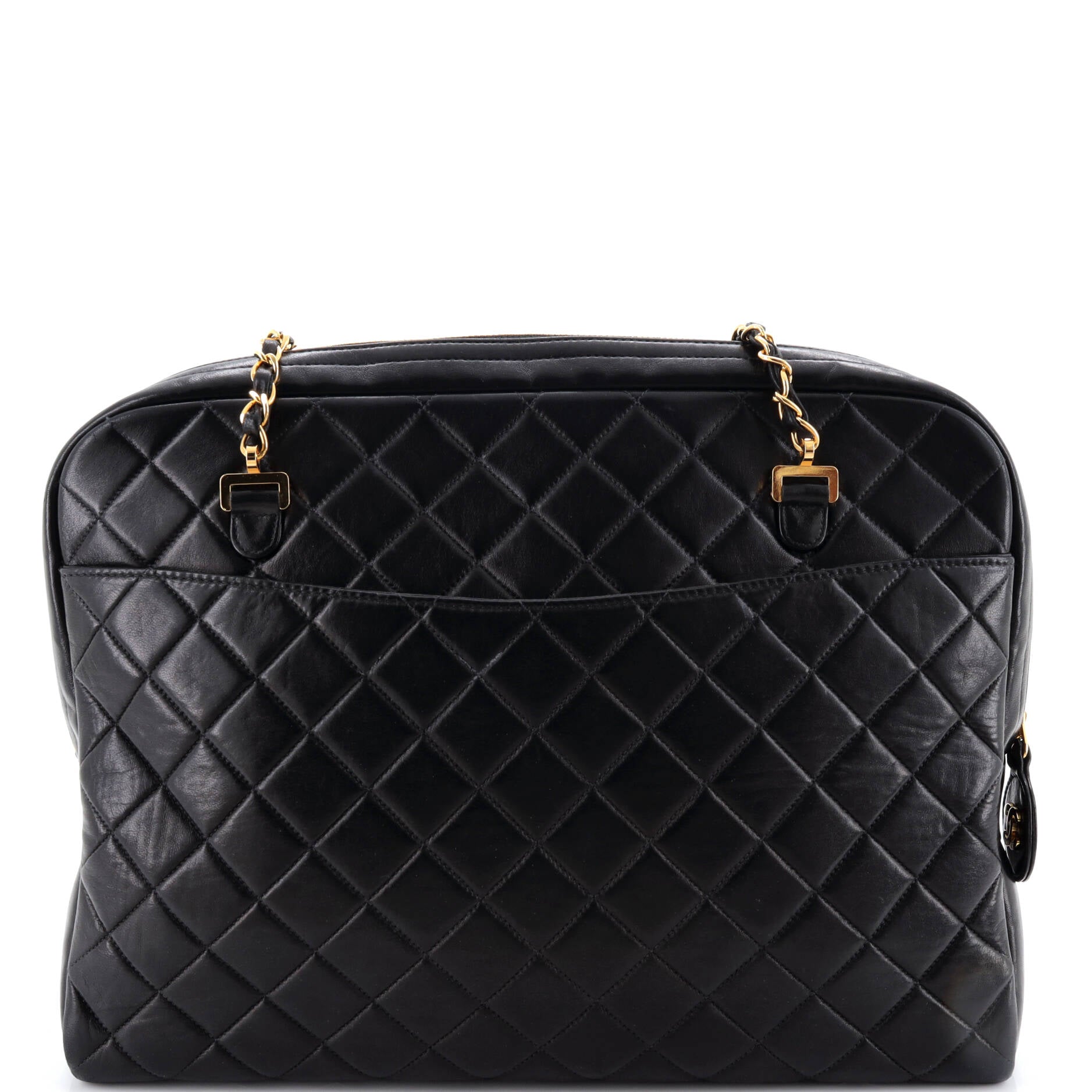 Vintage Front Pocket Camera Bag Quilted Lambskin Large