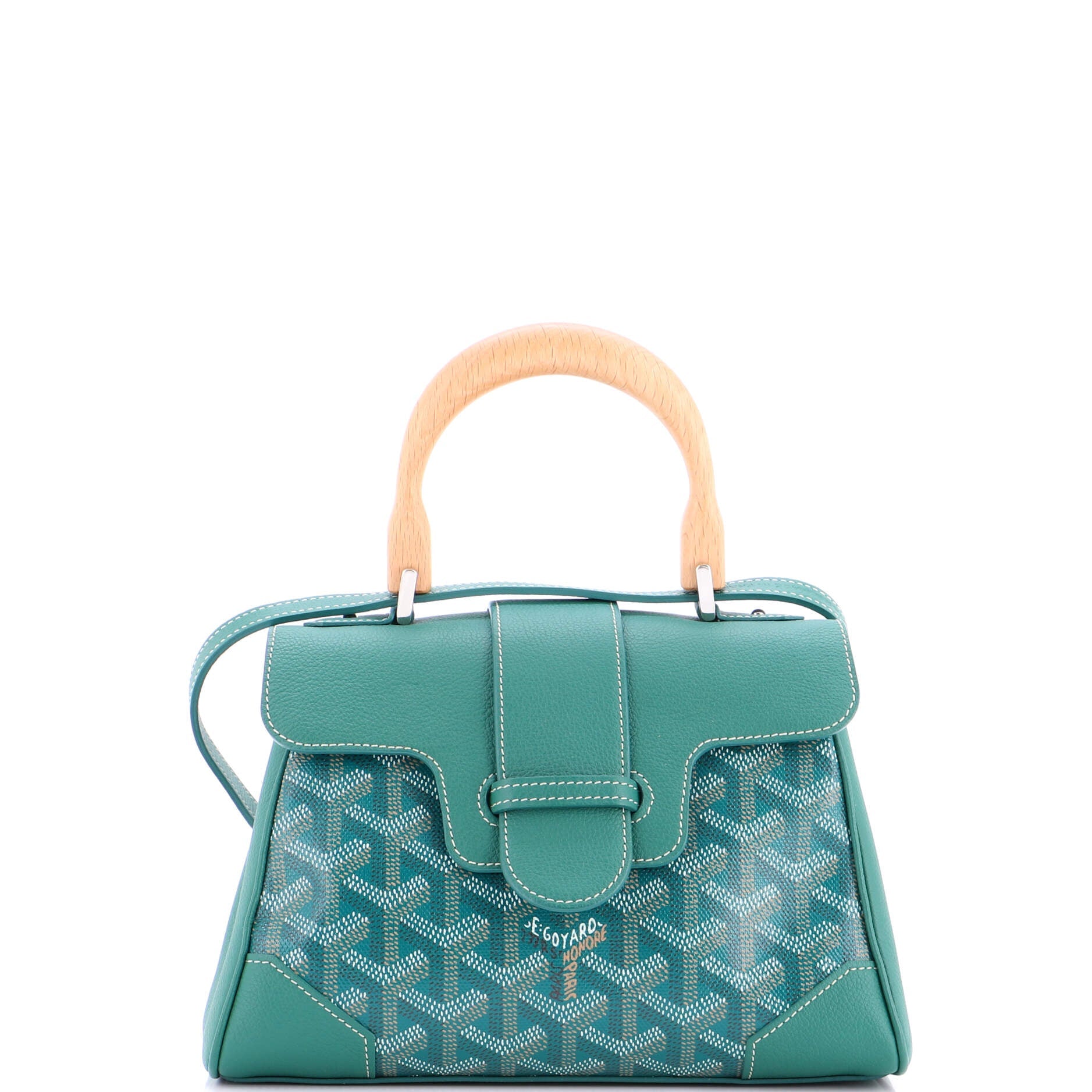 Saigon Top Handle Bag Coated Canvas with Leather Mini