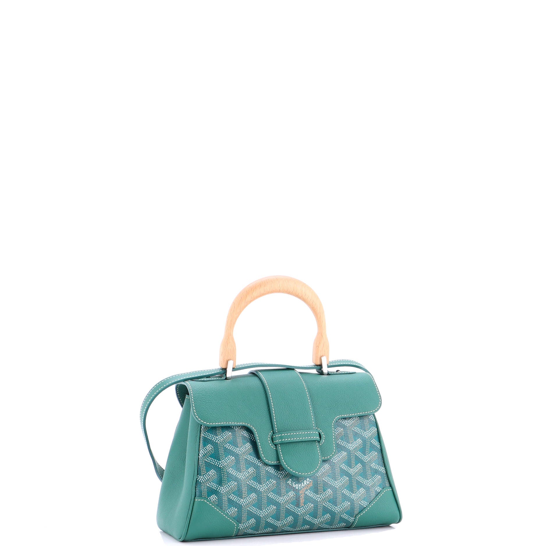 Saigon Top Handle Bag Coated Canvas with Leather Mini